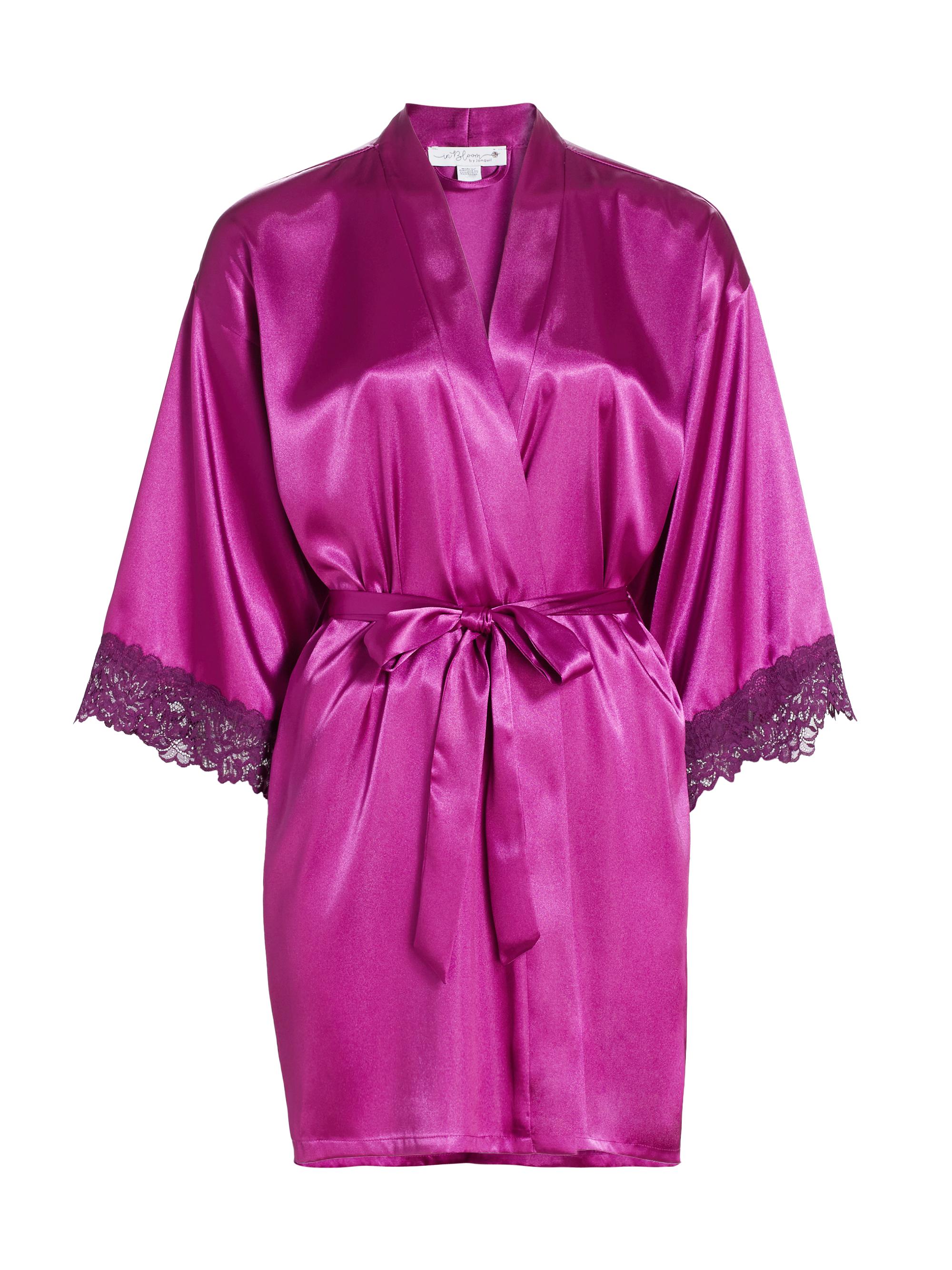 In Bloom Women's Giovanna Satin & Lace Robe - Fuchsia