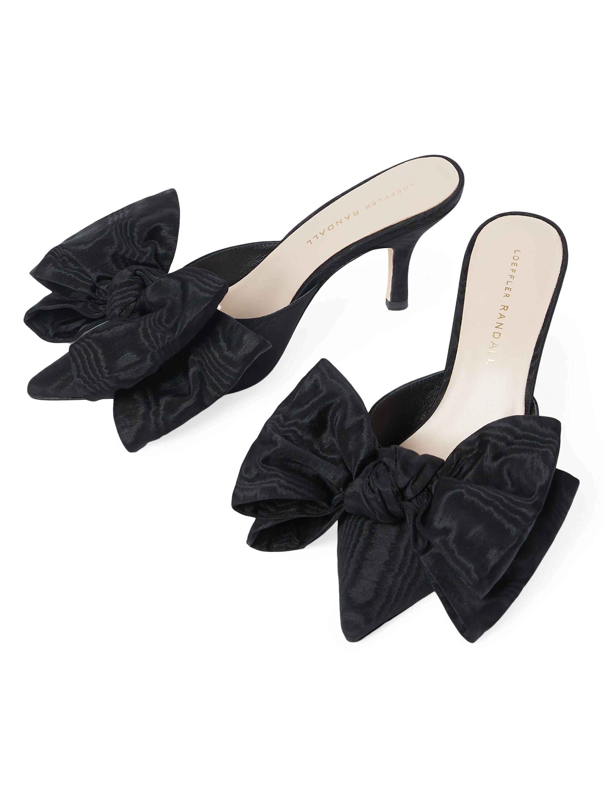 Loeffler Randall Margot 80MM Moiré Bow Mules | Saks Fifth Avenue