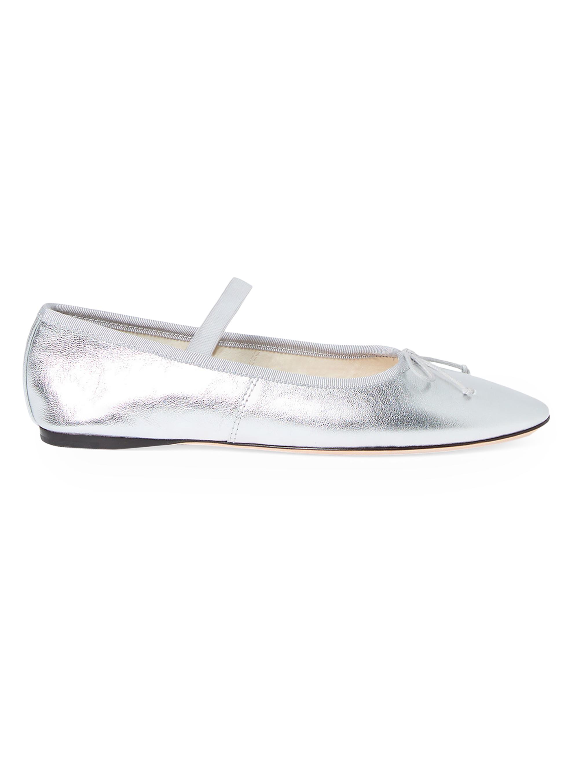 Loeffler Randall Women's Leonie Metallic Leather Ballet Flats - Silver