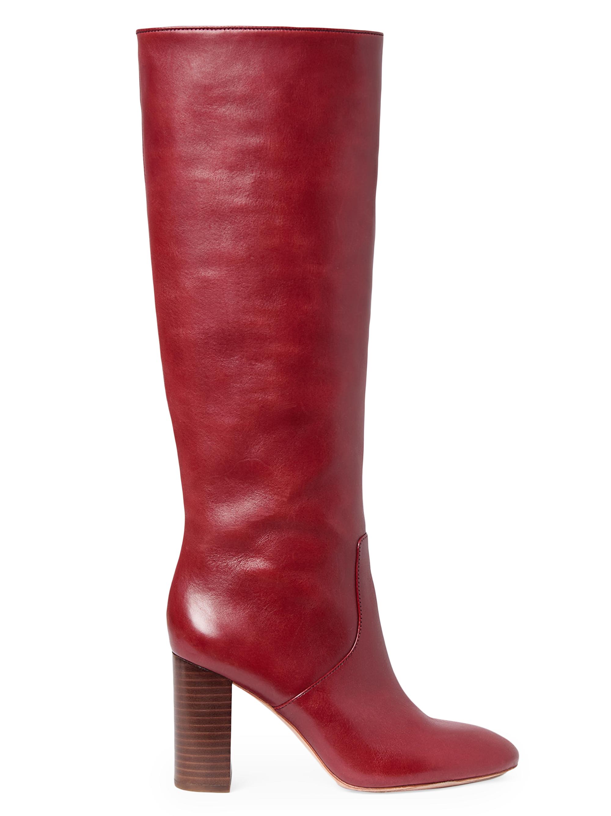 Loeffler Randall Women's Goldy 85MM Leather Tall Boots - Wine