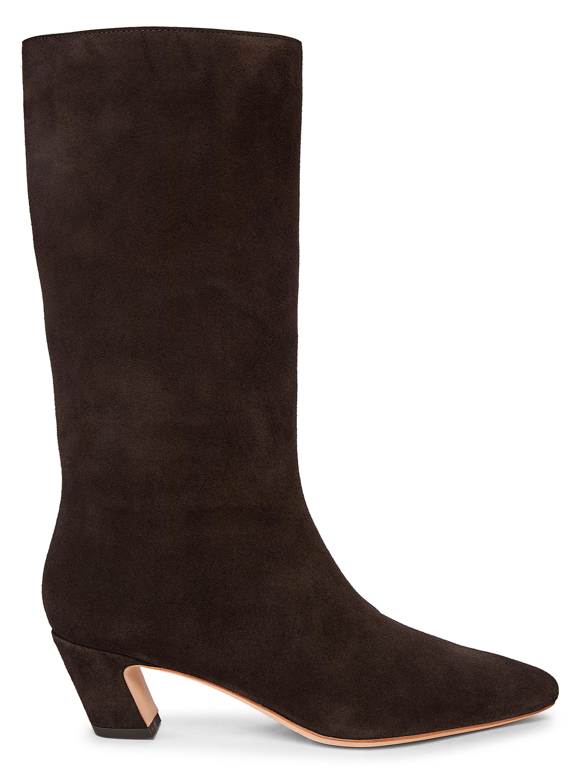 Loeffler Randall Women's Cleo Suede Curved-Heel Boots - Brown