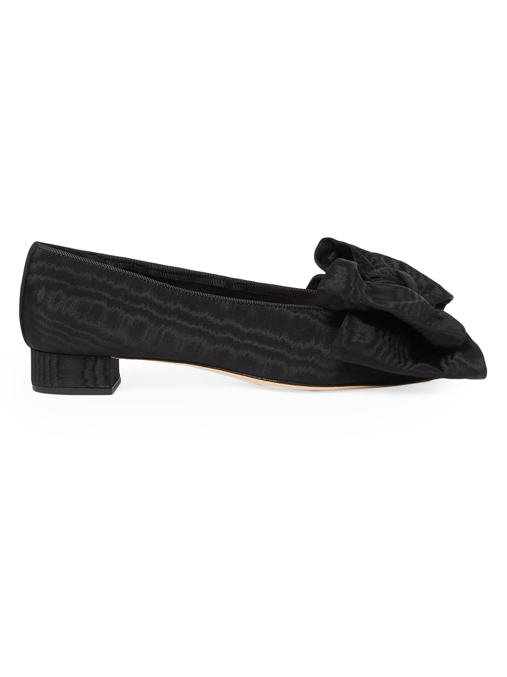 Loeffler Randall Women's Noa Moiré Bow Flats - Black