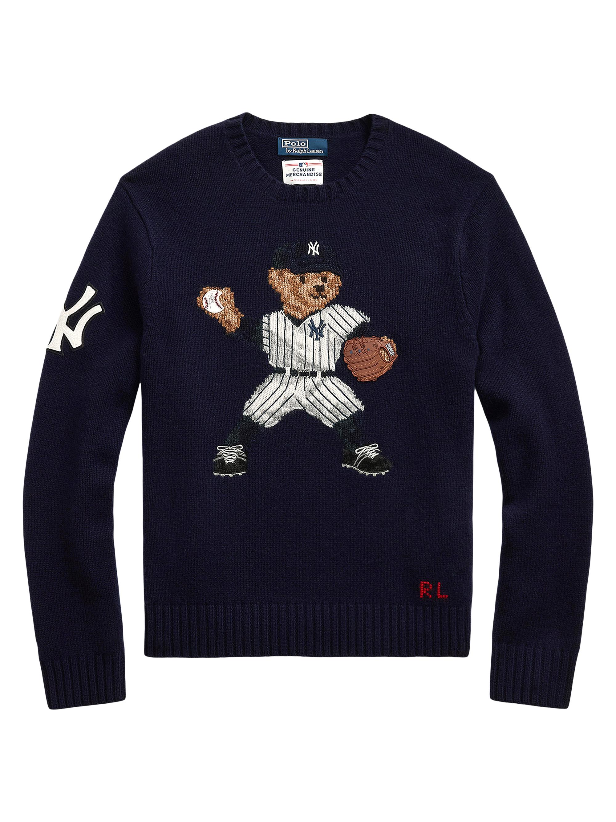 Polo Ralph Lauren Men's Yankees Polo Bear Knit Sweater - Bear Navy Combo