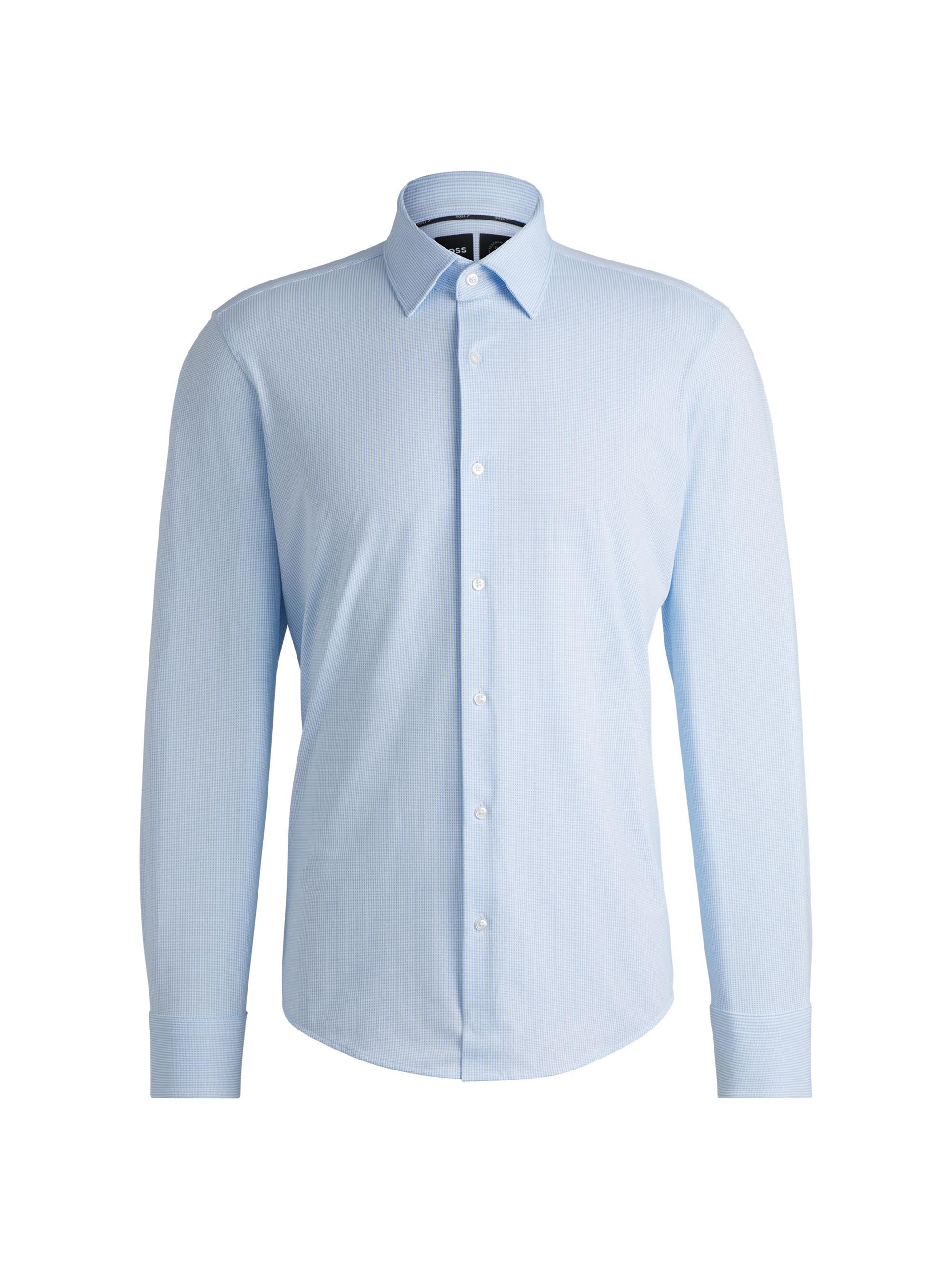 BOSS Men's Regular Fit Shirt in Performance Stretch Fabric - Light Blue