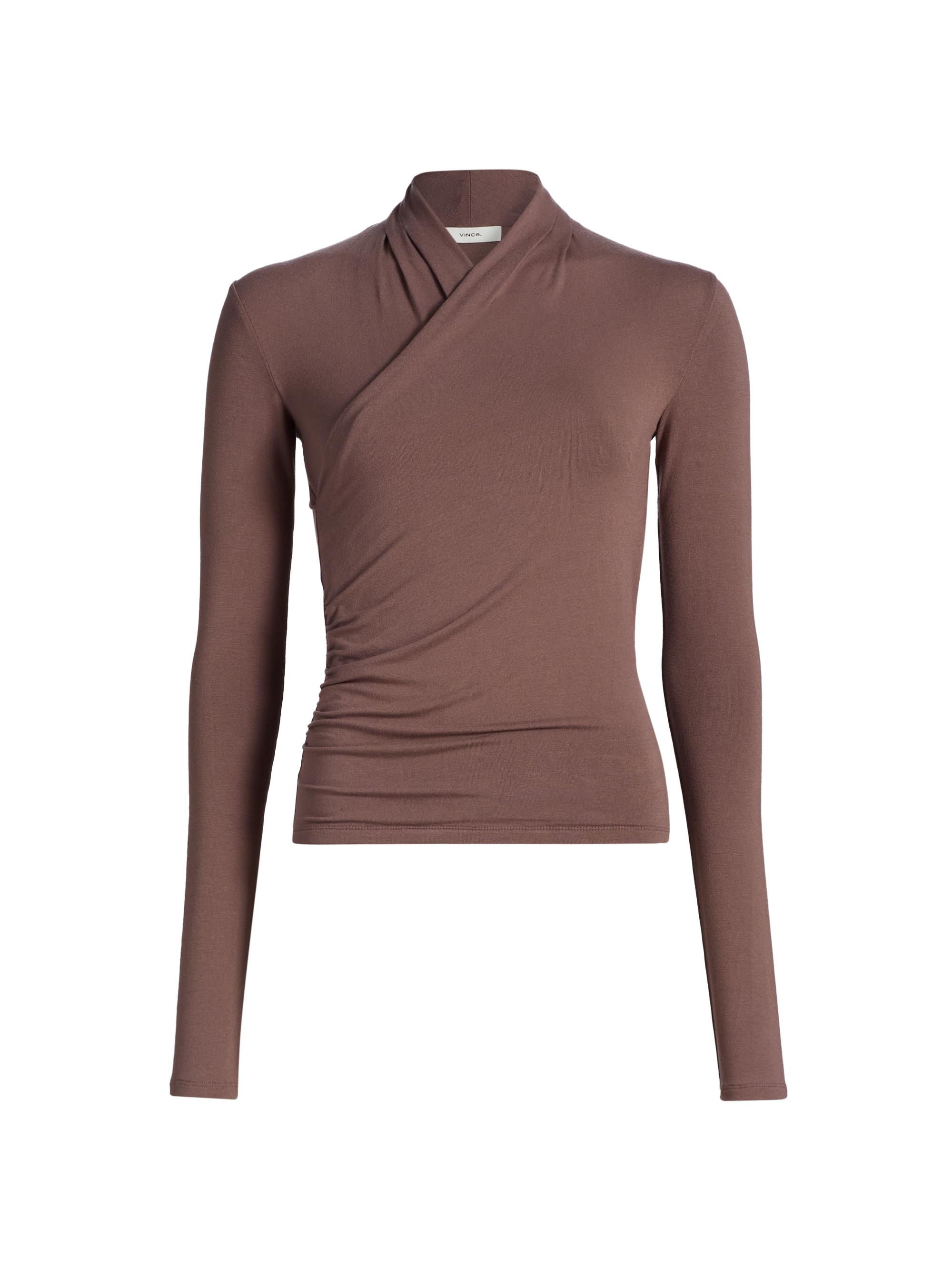 Vince Women's Ruched Long-Sleeve Top - Smoky Berry