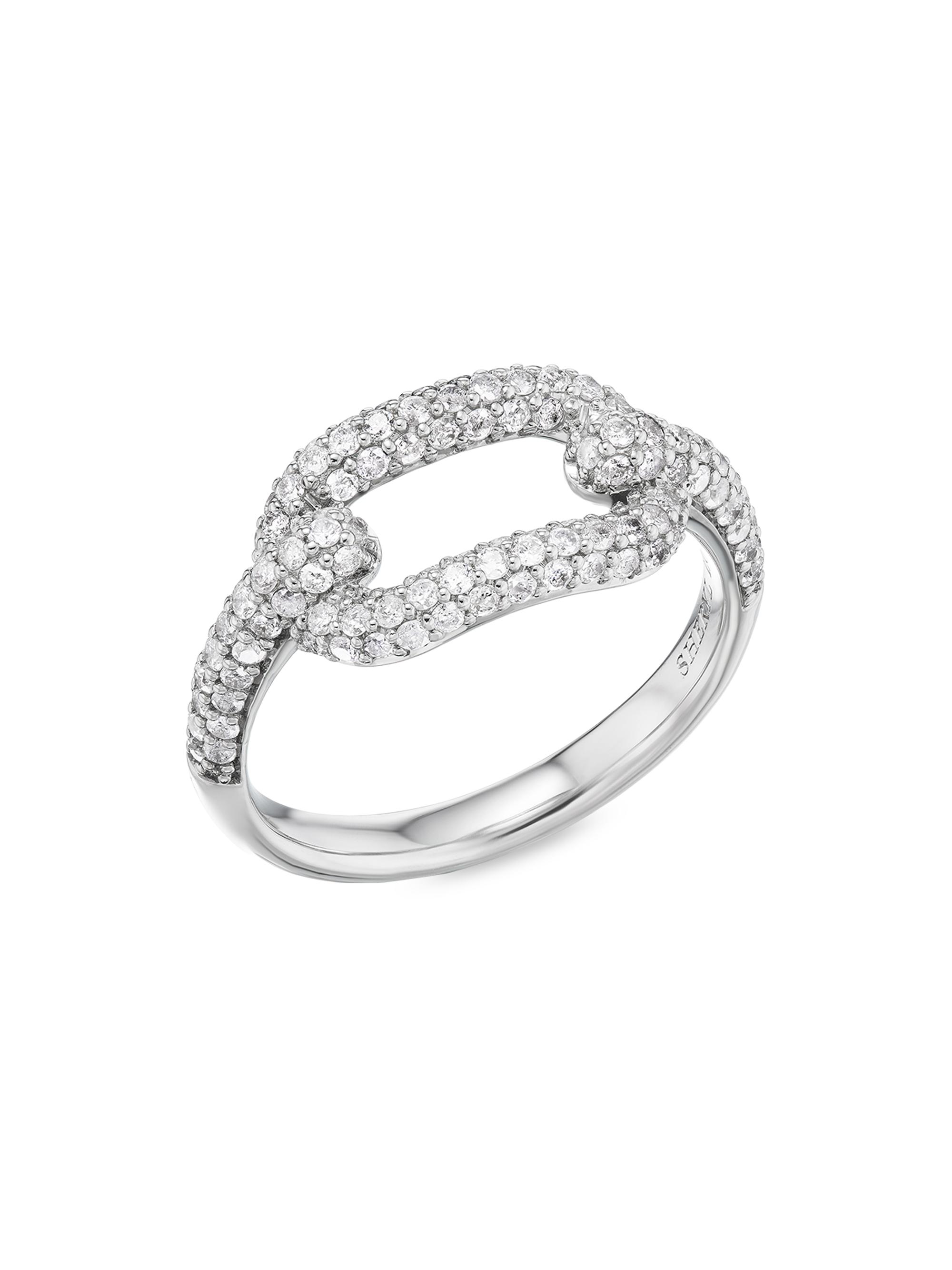 Sheryl Lowe Women's Curved Paperclip Sterling Silver & 0.98 TCW Diamond Ring - Sterling Silver