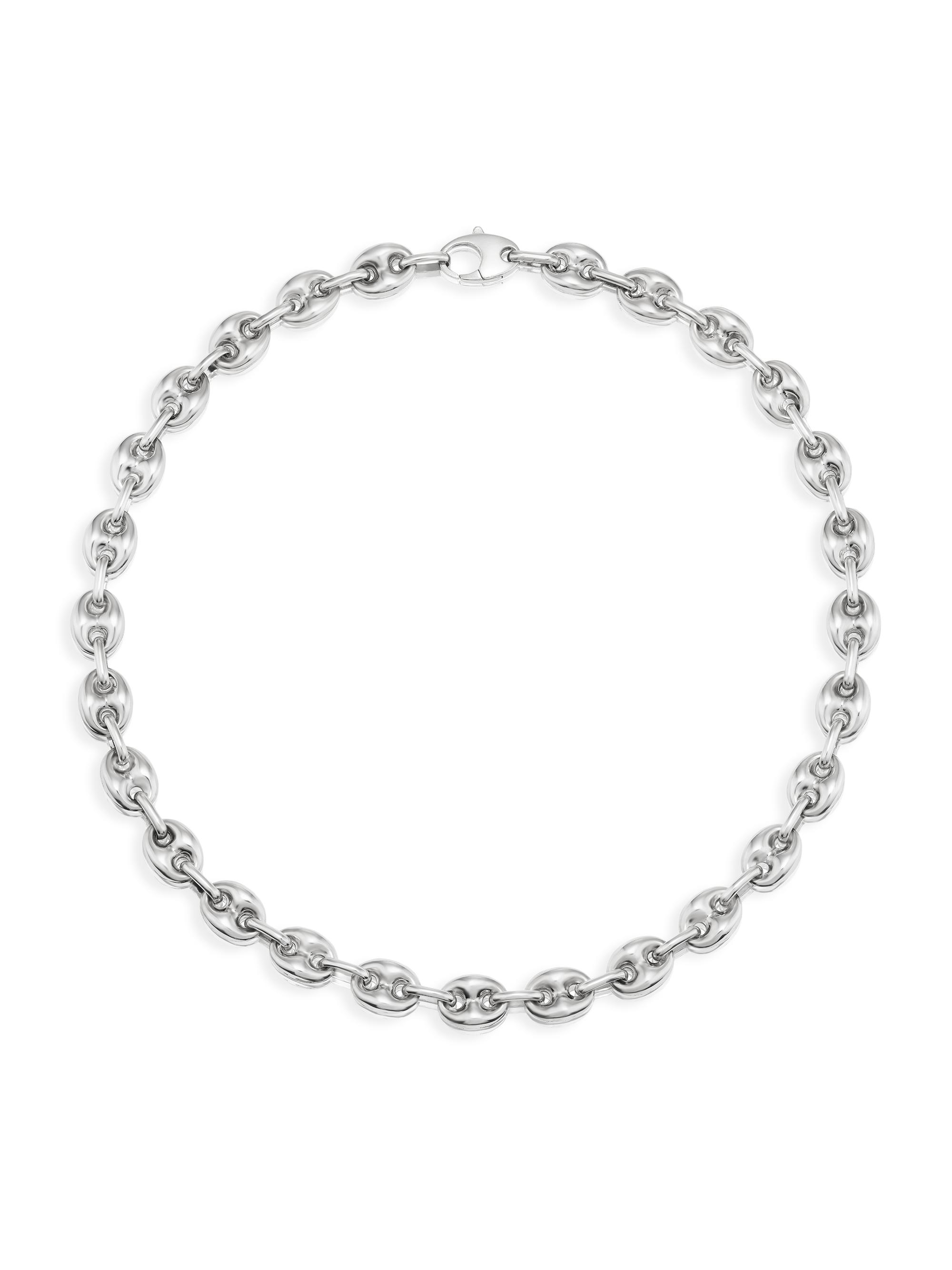Sheryl Lowe Women's Puffy Graduated Mariner Sterling Silver Chain Necklace - Sterling Silver
