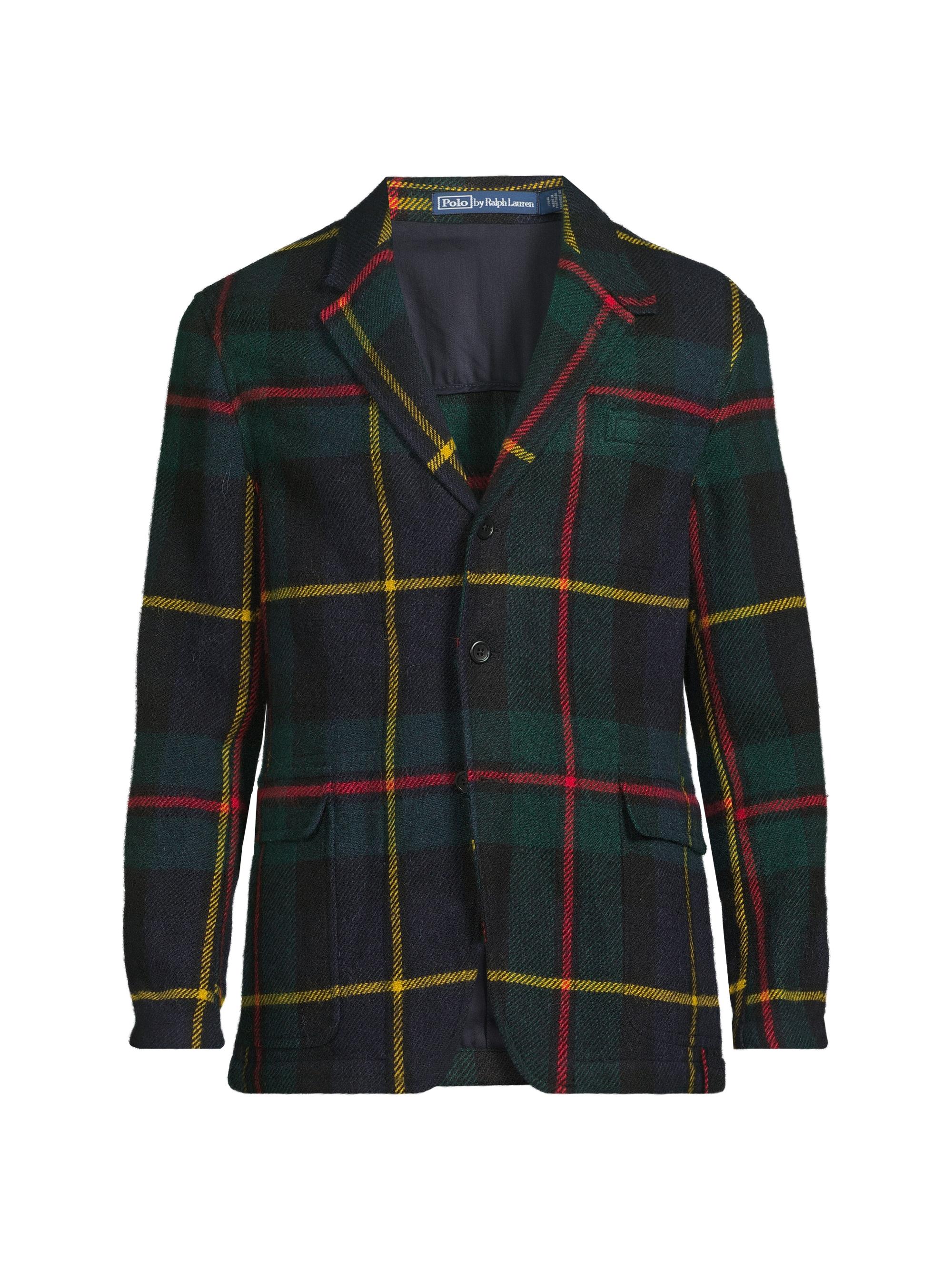 Polo Ralph Lauren Men's Plaid Wool Blazer - Blckwtchwithyellowandred