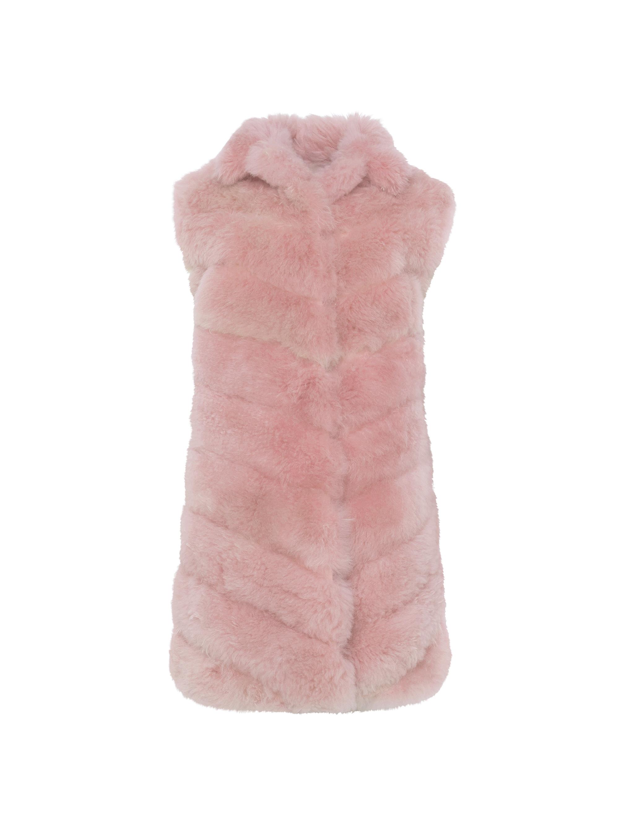 Gorski Women's Select Cashmere Goat Diagonal Vest - Light Pink