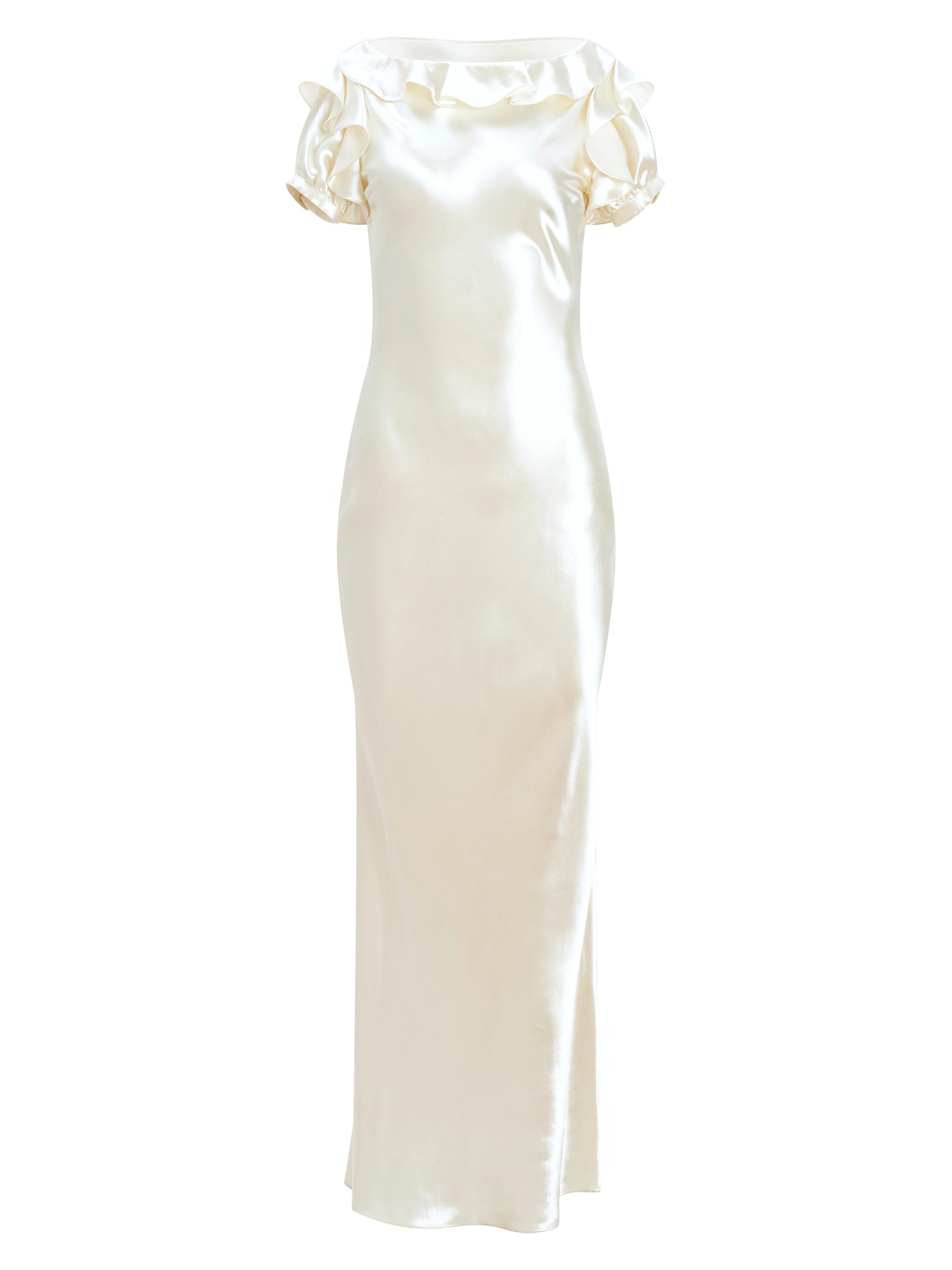 Altuzarra Women's Lafont Ruffled Silk Maxi Dress - Tapioca