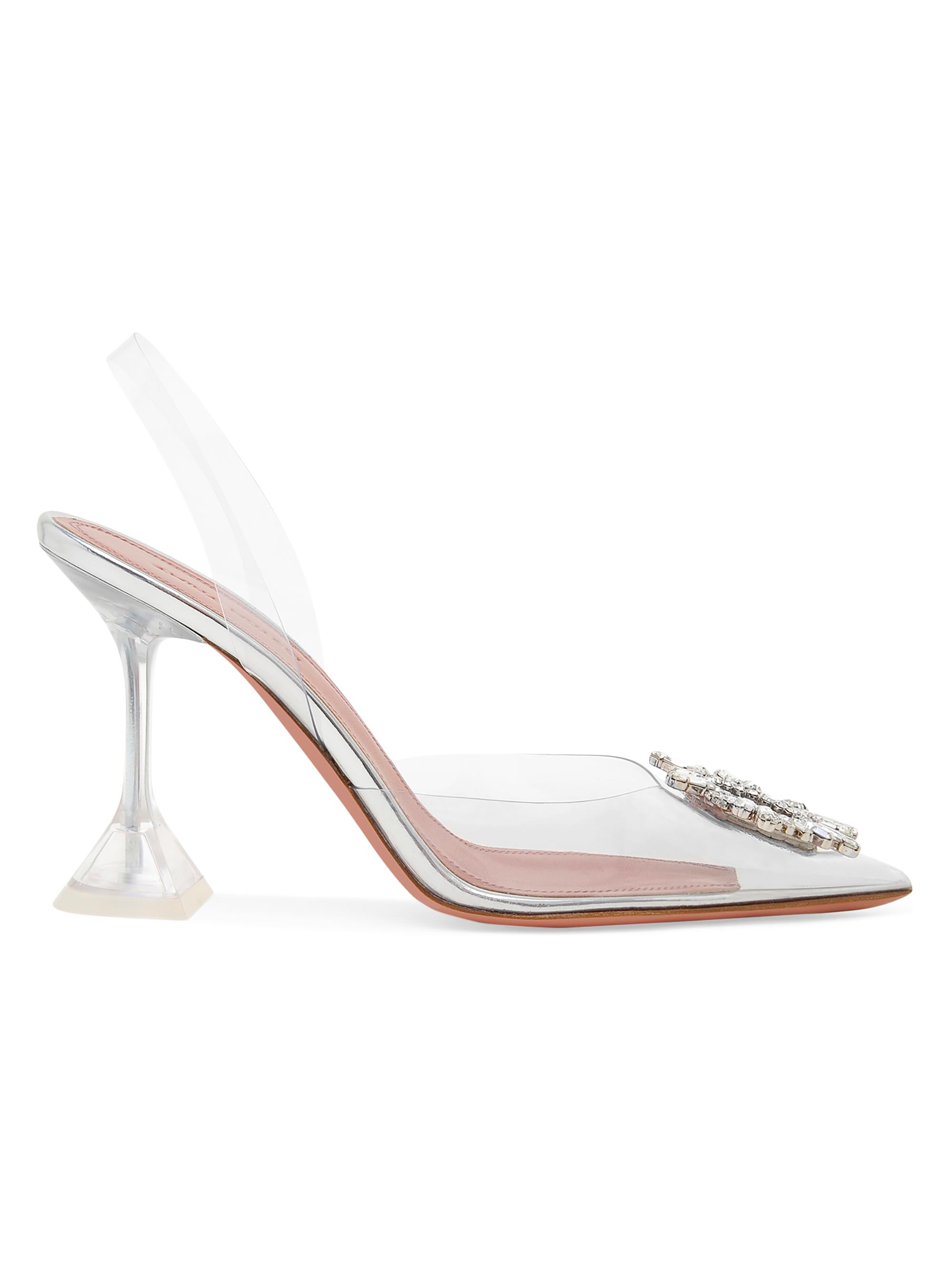 Amina Muaddi Women's Begum 95MM Embellished Slingback Pumps - Pvc Transparent