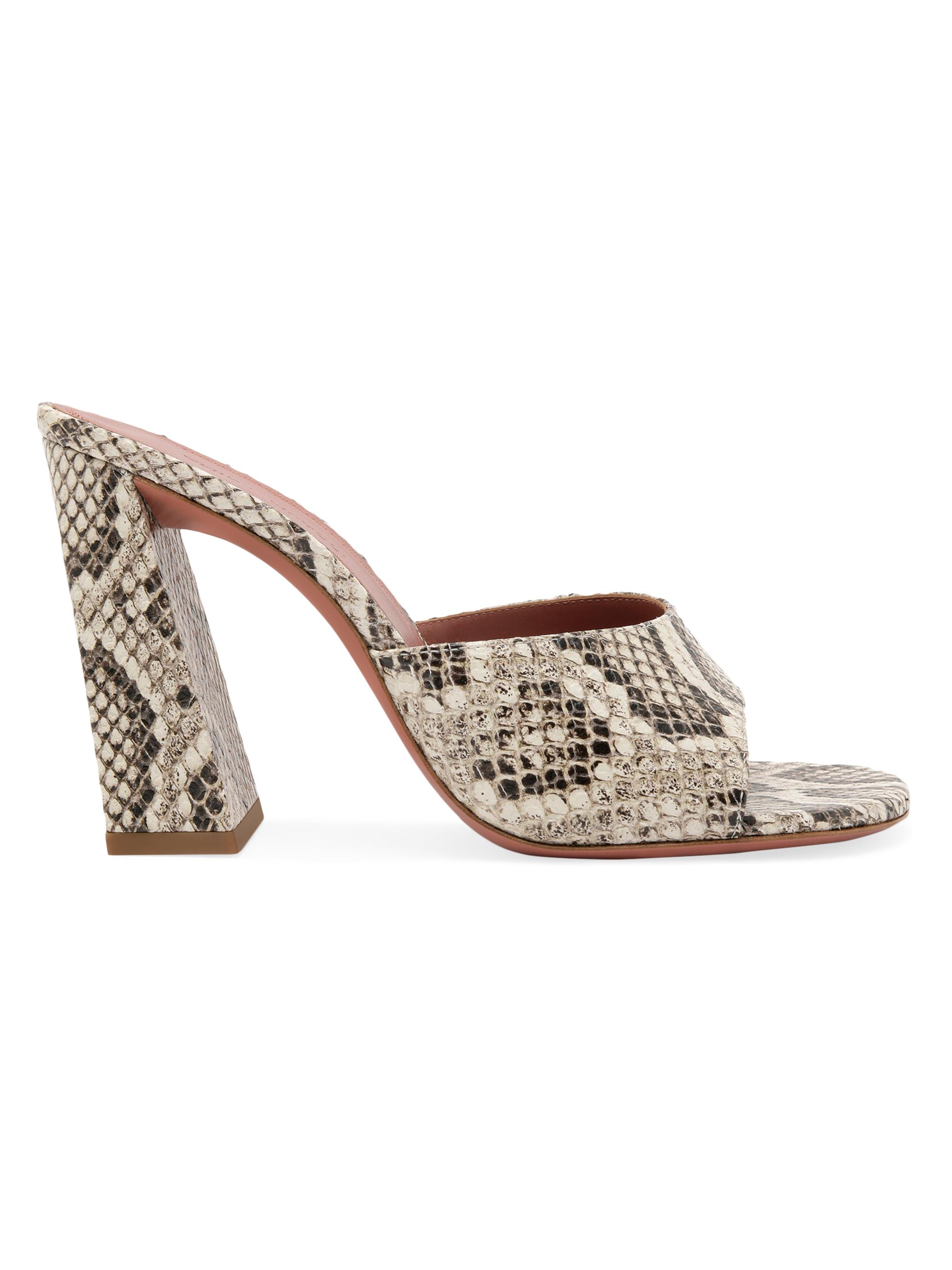 Amina Muaddi Brigitte 95MM Snake Leather Mules | Saks Fifth Avenue