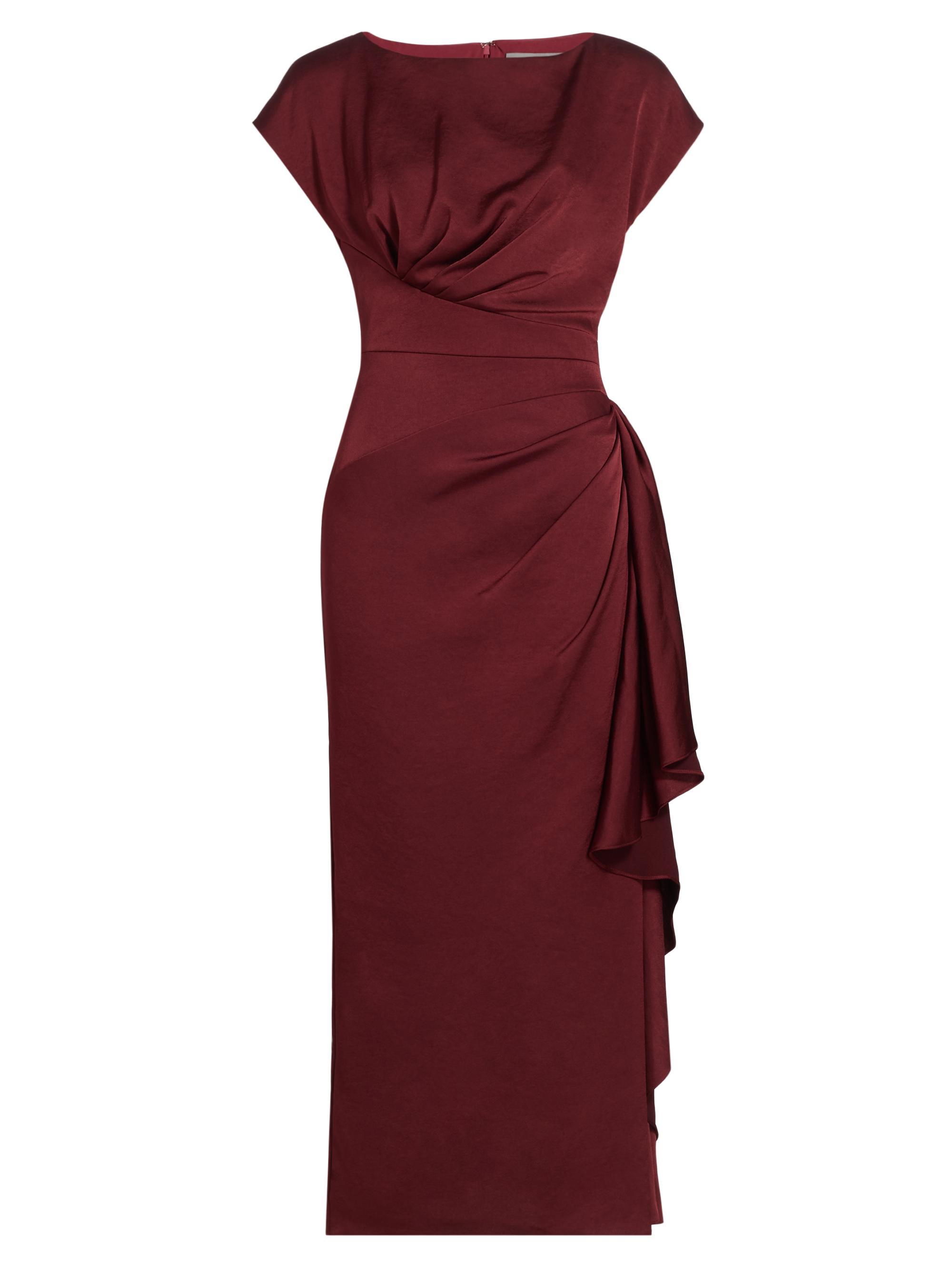 Lela Rose Women's Florence Draped Satin Dress - Bordeaux