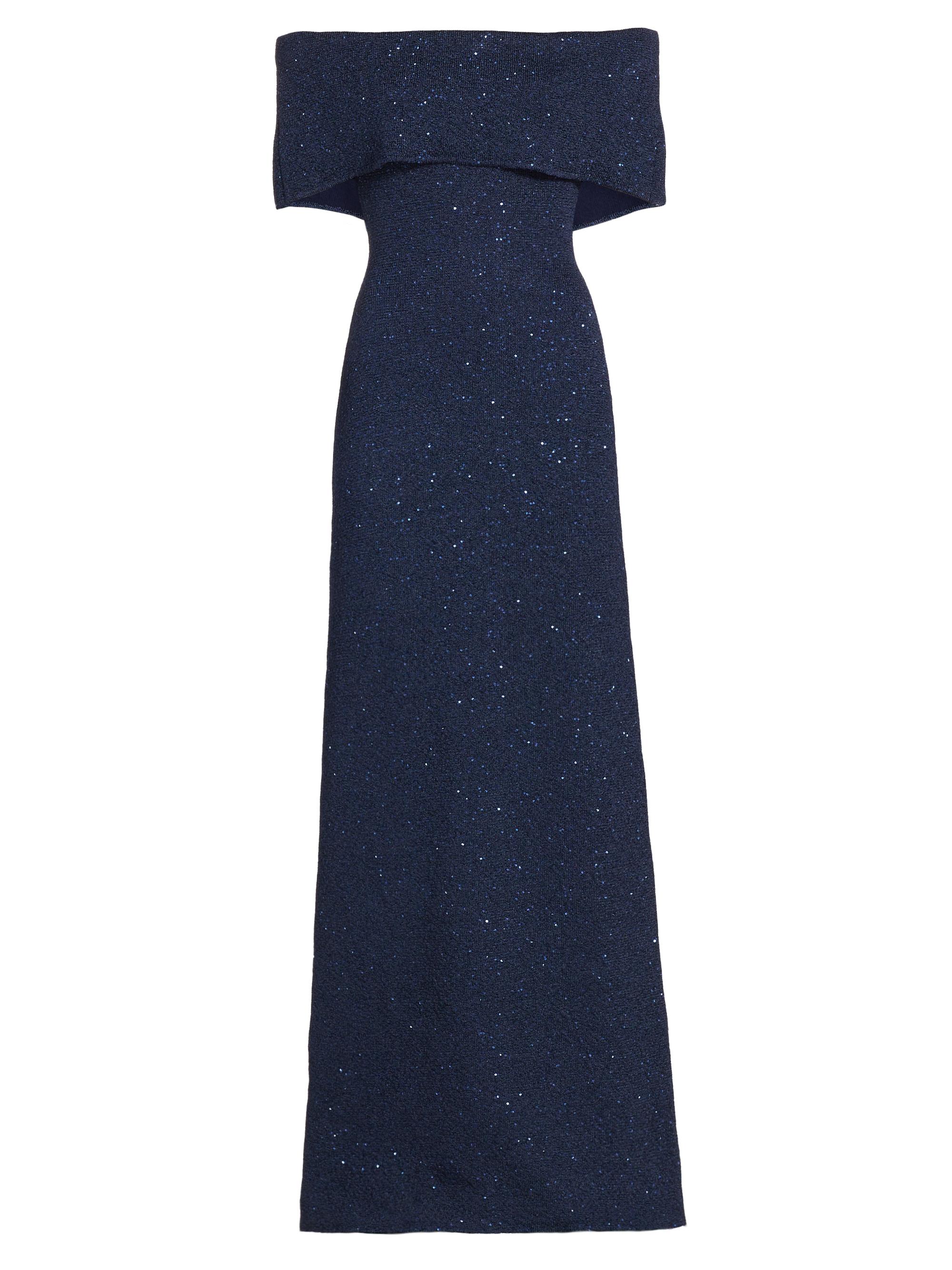 Lela Rose Women's Sequined Knit Column Gown - Navy