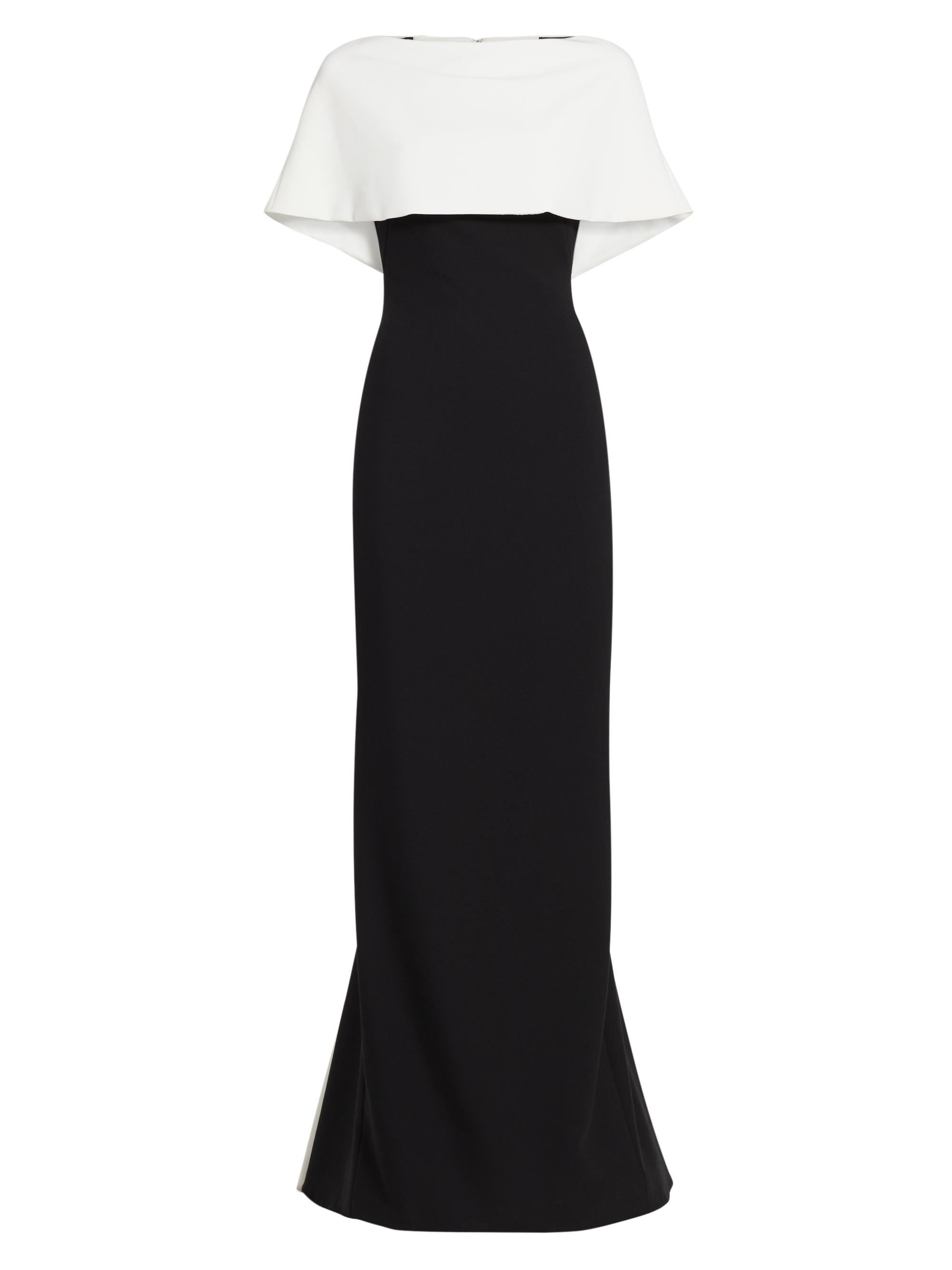 Lela Rose Women's Two-Tone Bateau Neckline Gown -  Black