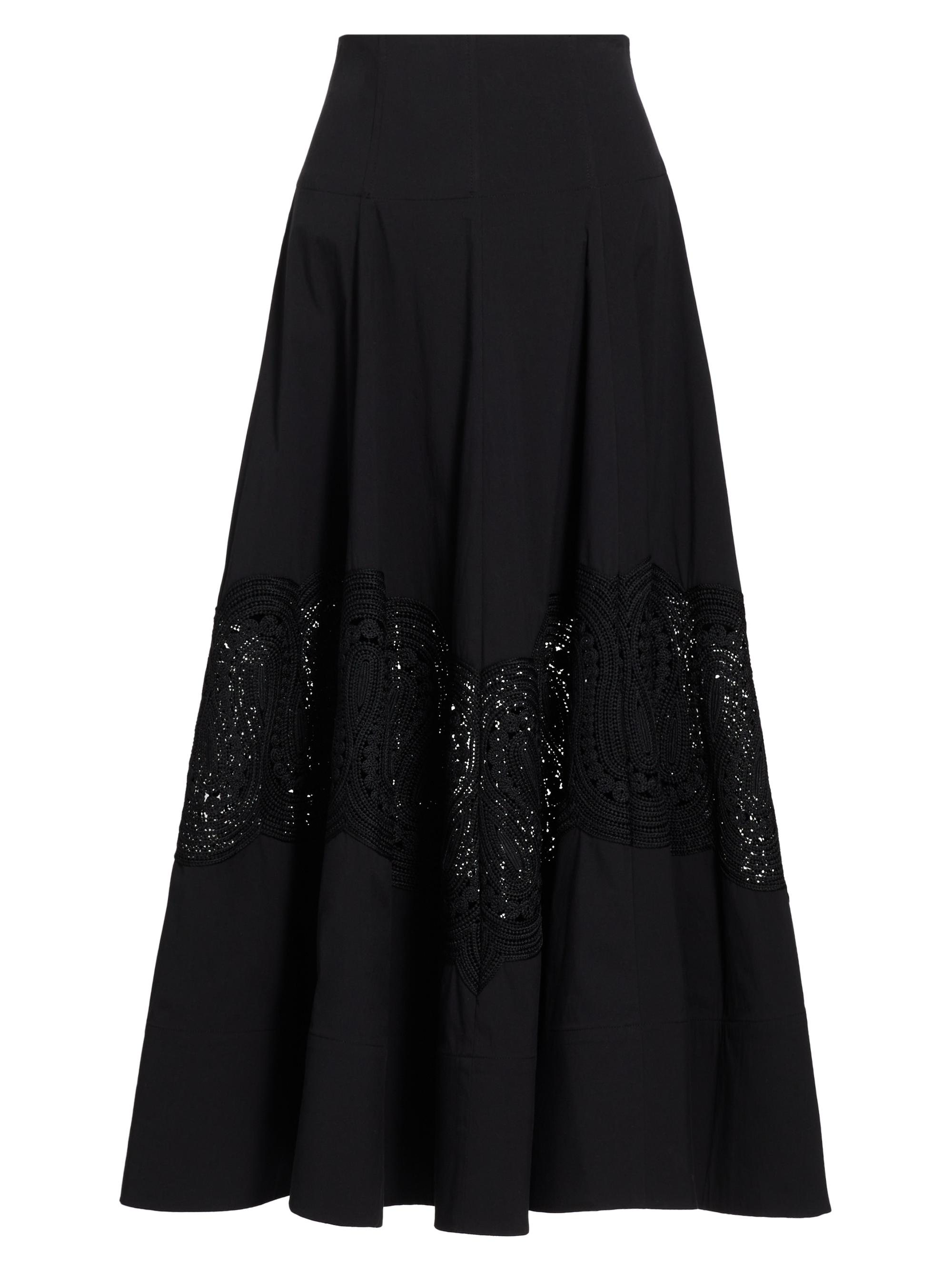 Lela Rose Women's Parker A-Line Maxi Skirt - Black