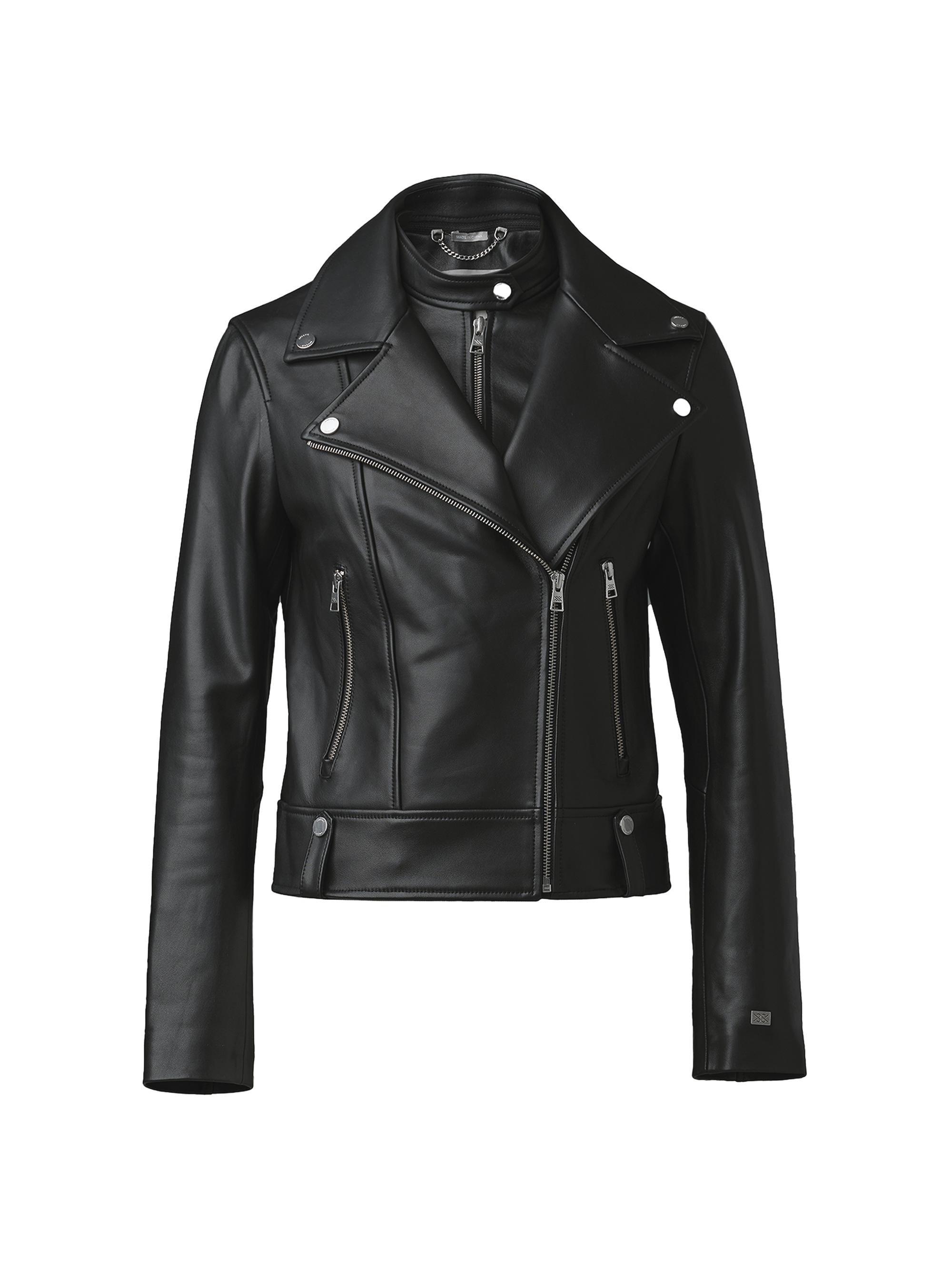 Soia & Kyo Women's Ryder Fitted Leather Biker Jacket - Black