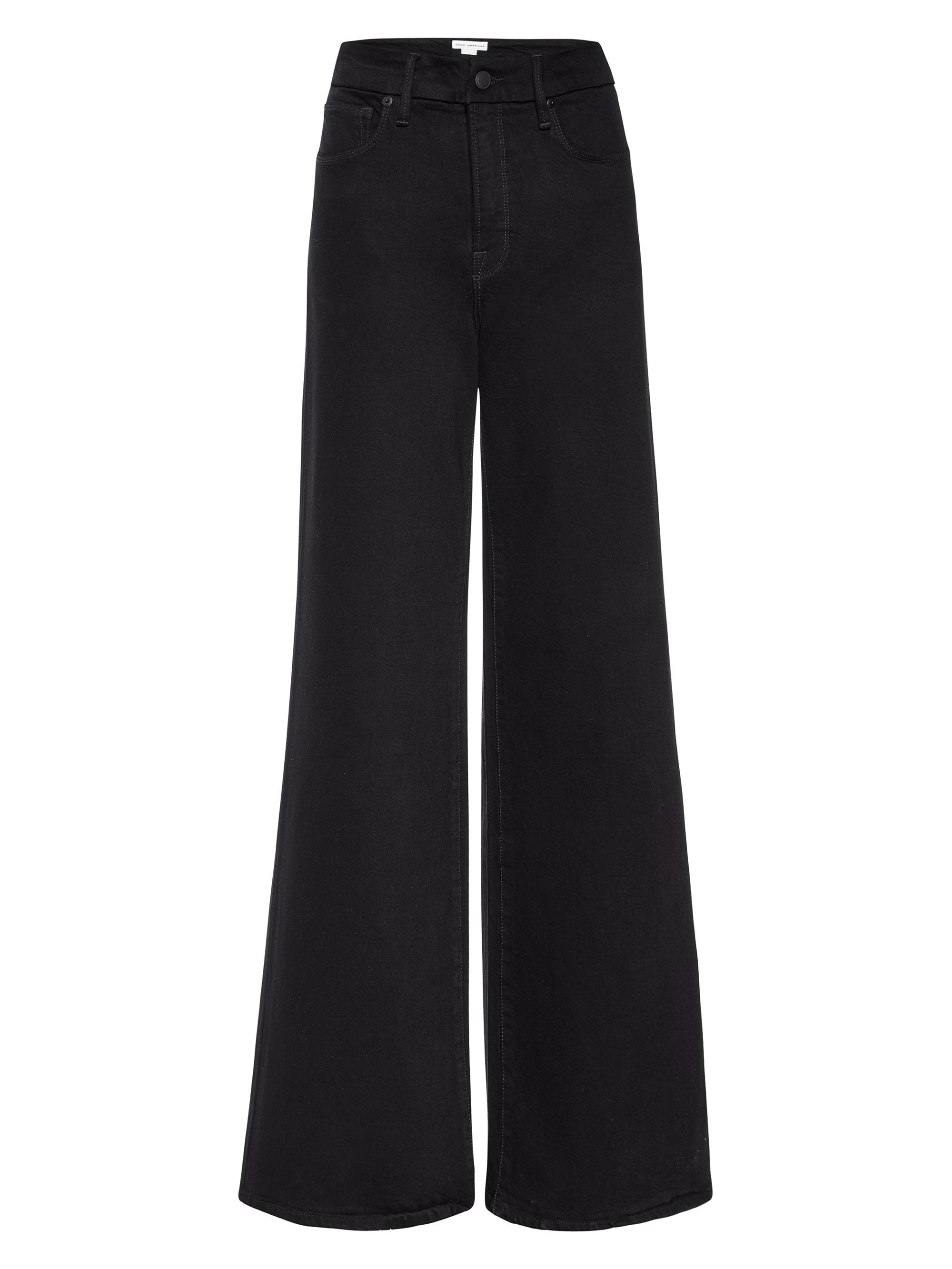 Good American Women's Soft Tech Good Waist Palazzo Jeans - Black