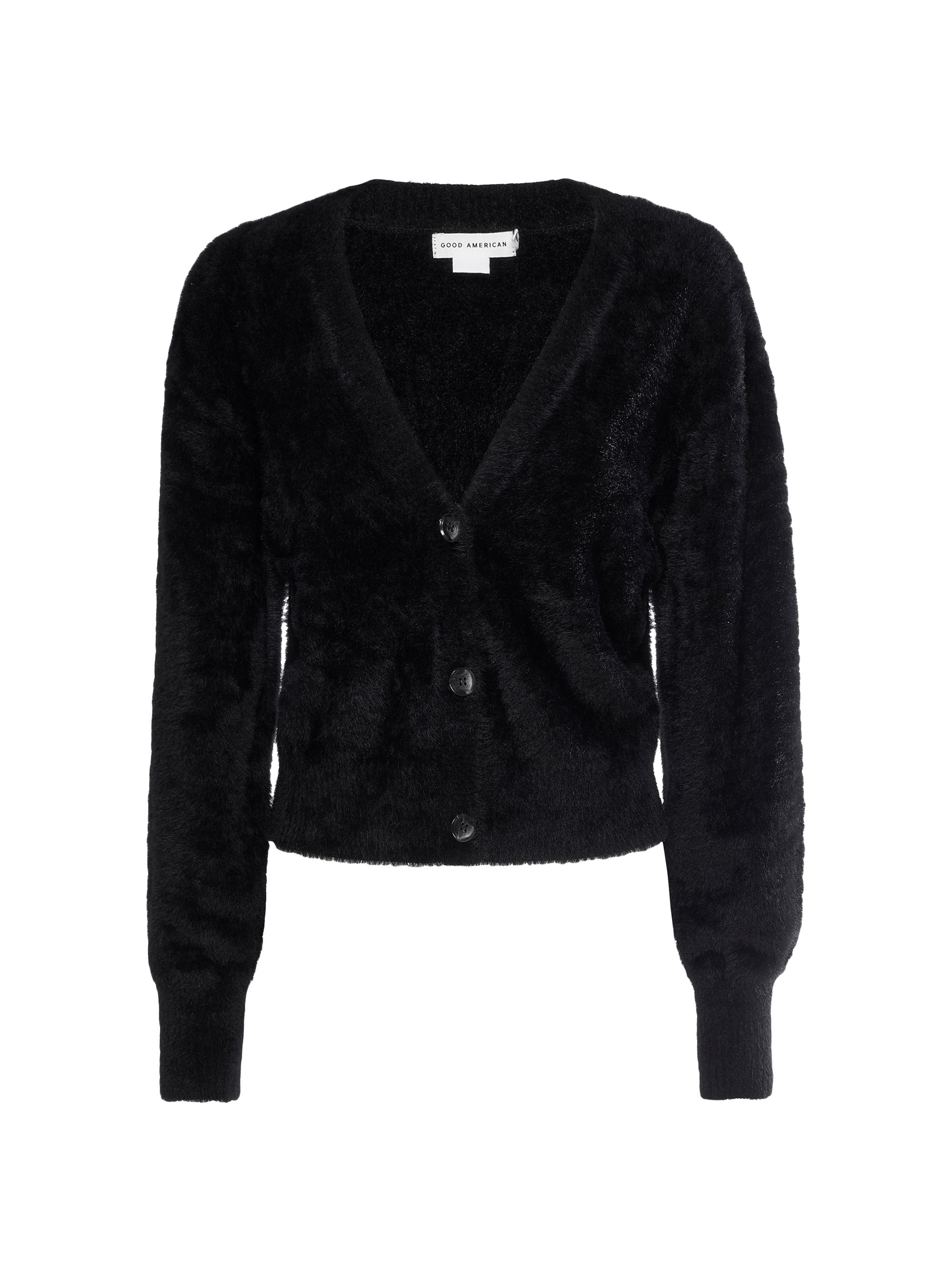 Good American Fuzzy Knit V-Neck Cardigan | Saks Fifth Avenue