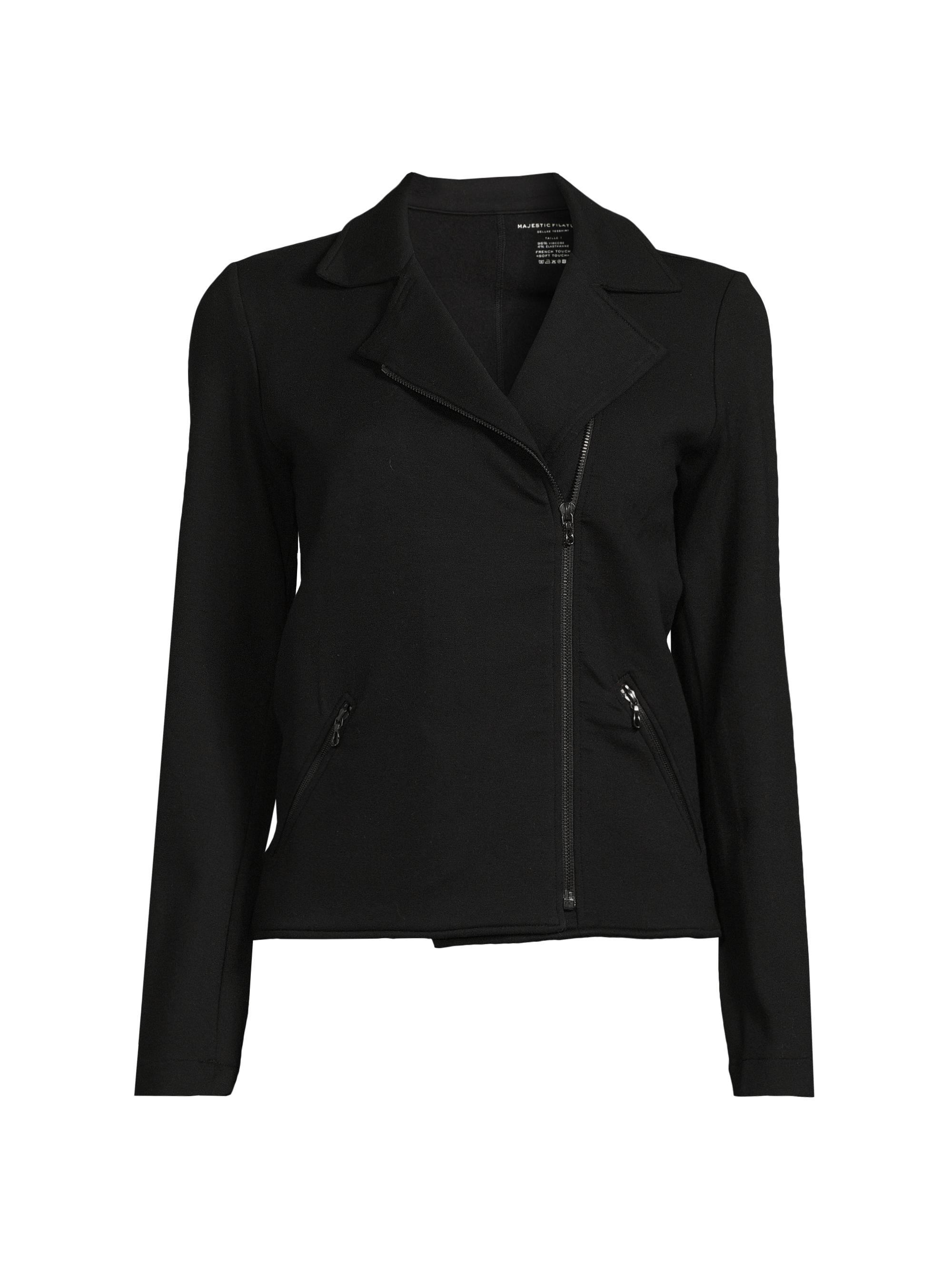 Majestic Filatures Women's Terry Moto Jacket - Noir