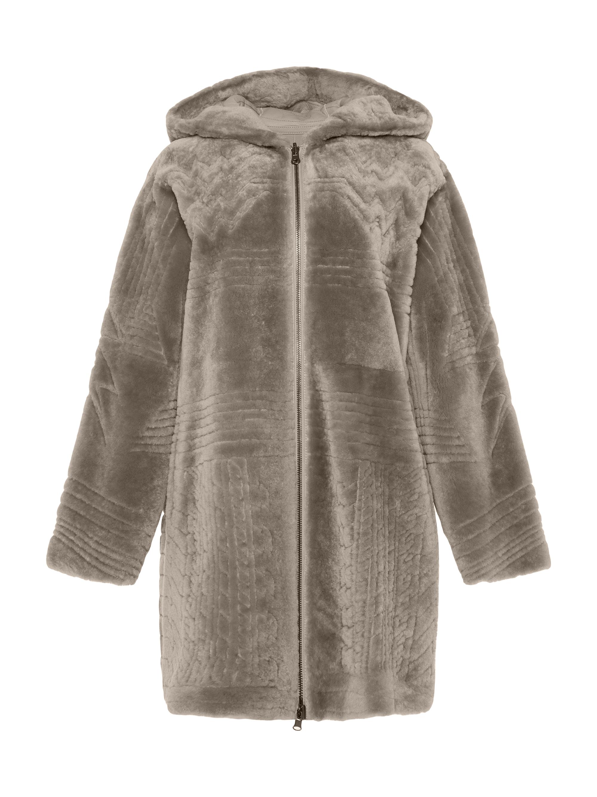 Gorski Women's Reversible Select Shearling Lamb Parka - Light Grey | Thumbnail 7