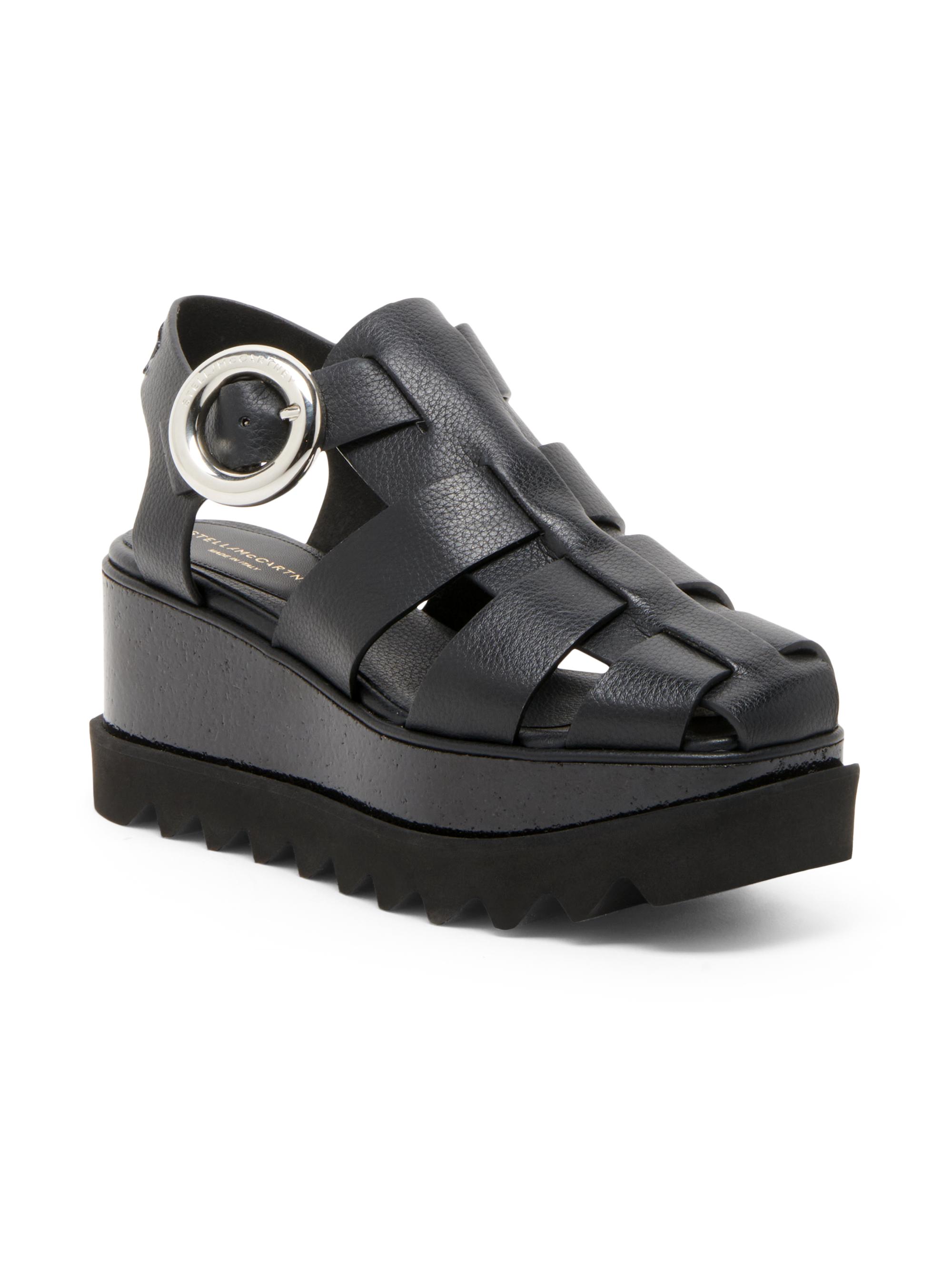 Stella McCartney Elyse 70MM Textured Platform Sandals | Saks Fifth