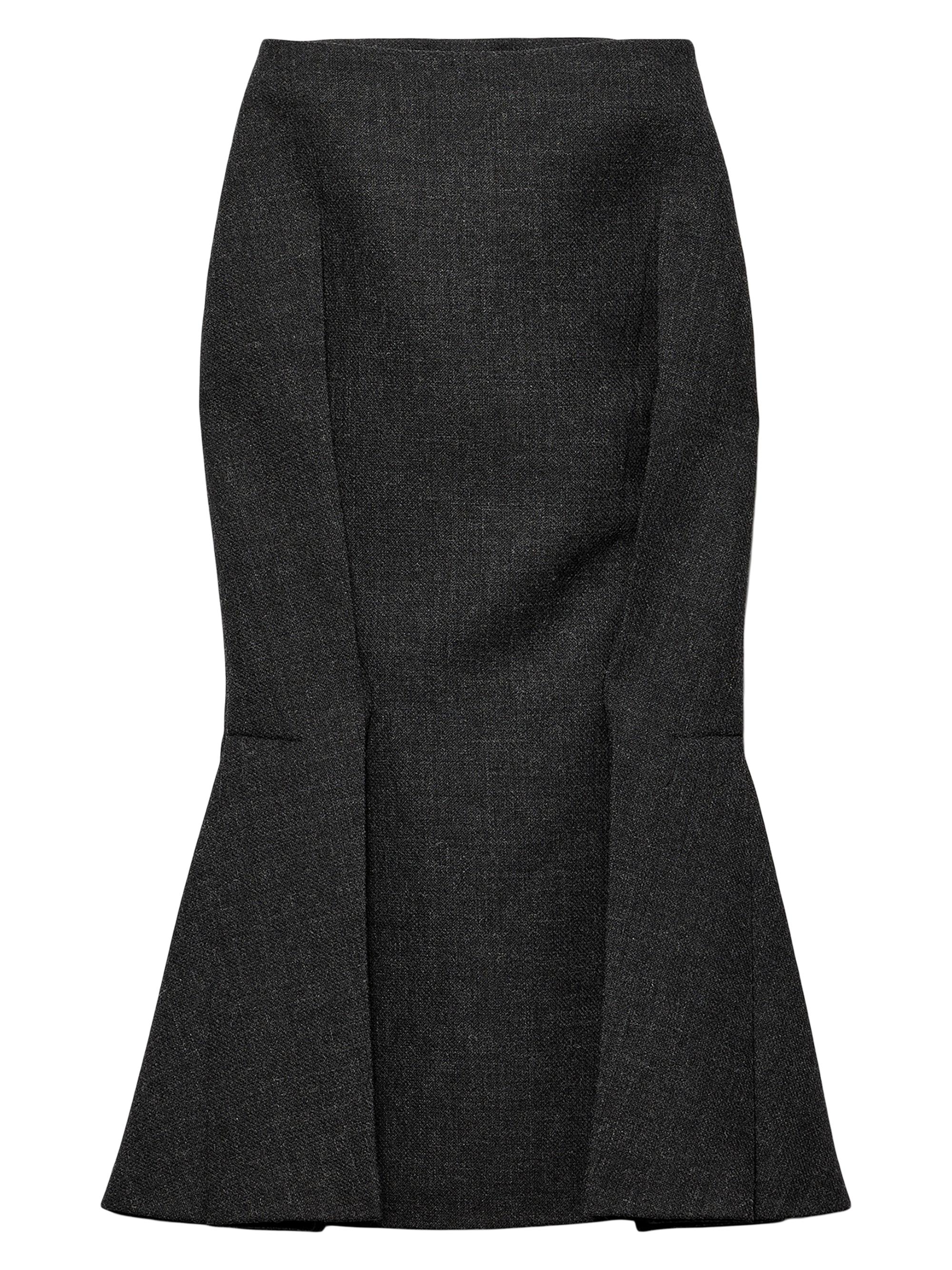 Prada Women's Aged-Effect Textured Rush-Stitch Midi-Skirt - Grey