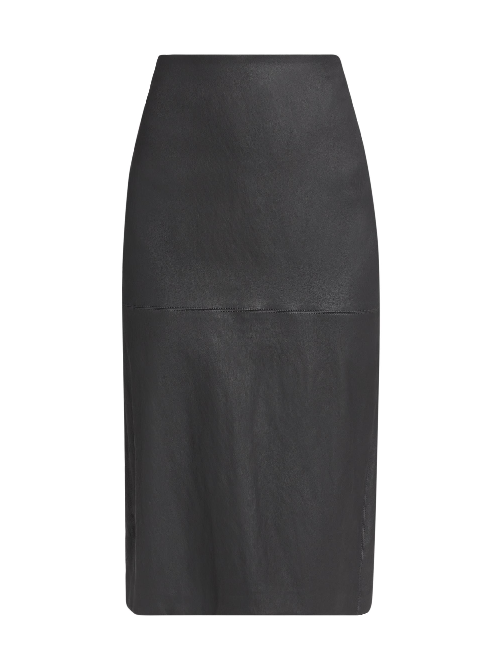 TWP Women's Lola Leather Midi-Skirt - Black Oyster