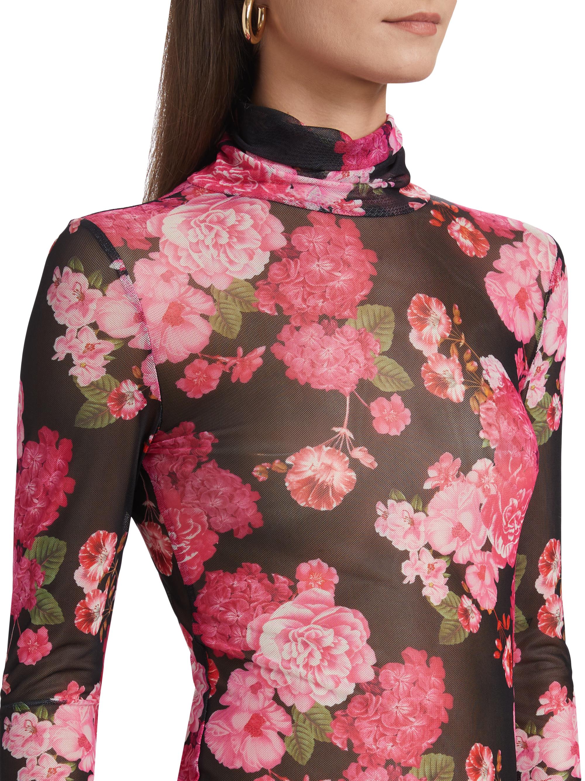 Generation Love Tyla Floral-Mesh Turtleneck Top | Saks Fifth Avenue