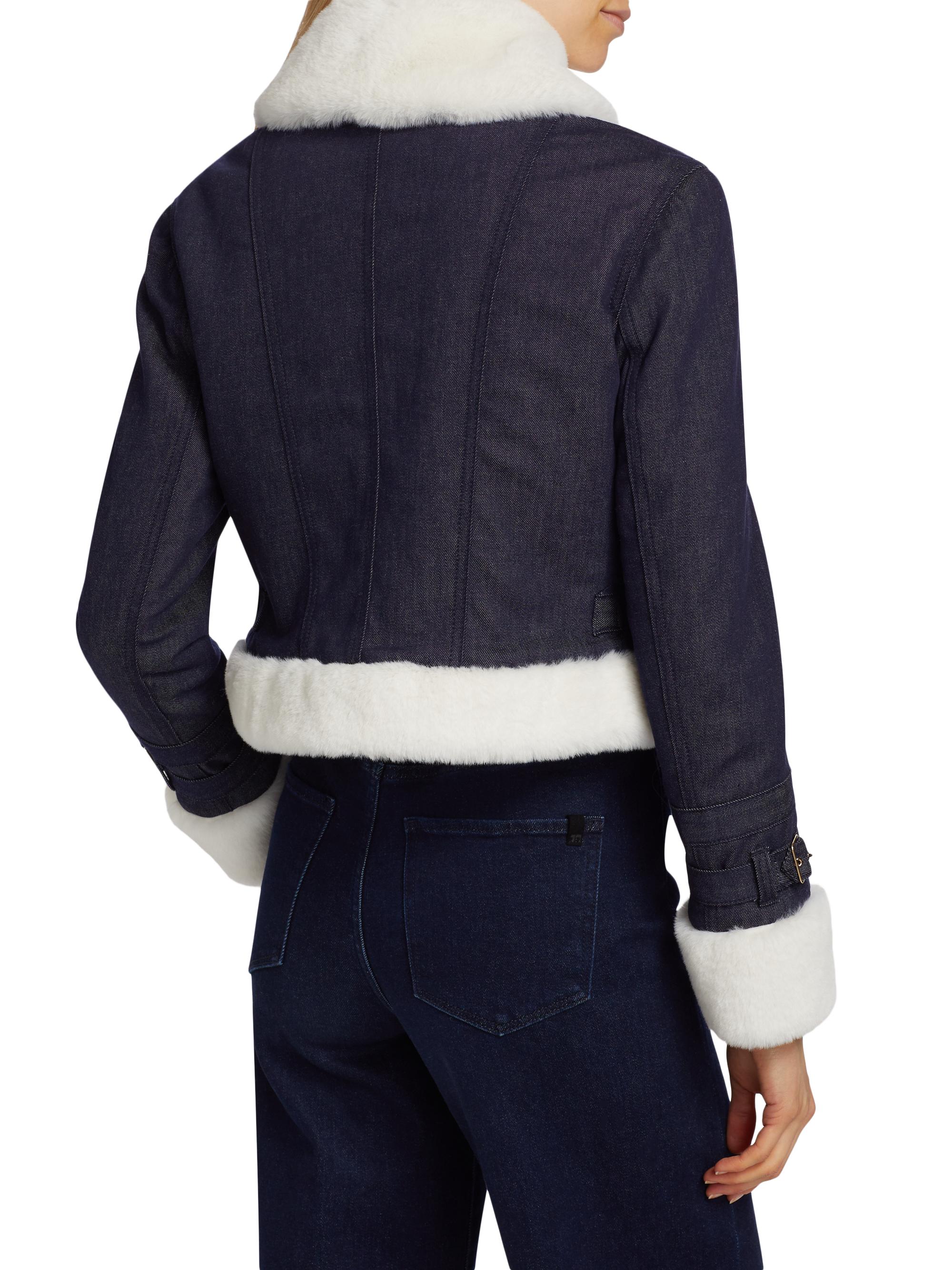 ジャケット・アウター 00s xfrm fur denim jacket japanese label kari | Xfrm 00's Faded Faux Fur Denim Jacket Sold for 175