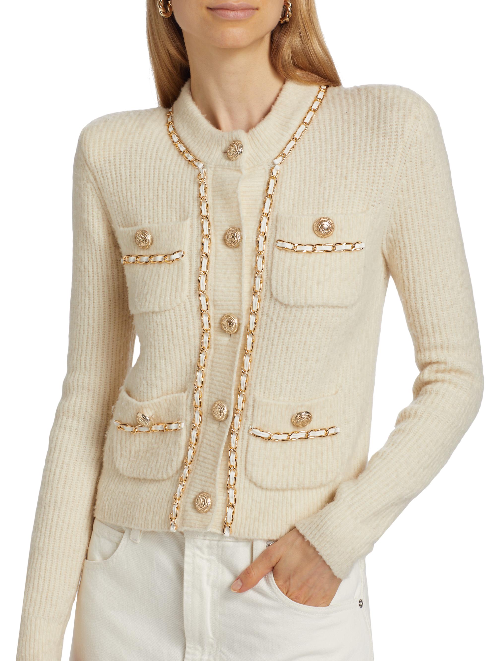 Generation Love Selma Chain-Trim Cardigan | Saks Fifth Avenue