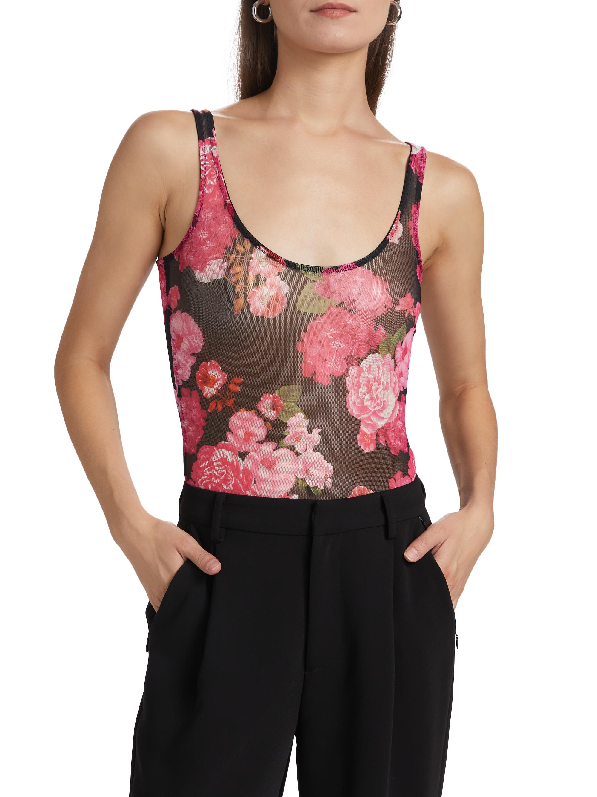 gigi Generation Love Gigi Floral-Mesh Scoopneck Bodysuit | Saks