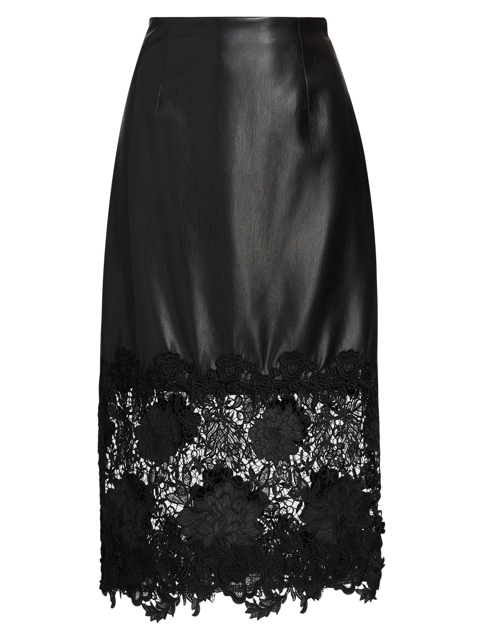Milly Jolene Eyelet Embroidered Faux Leather Skirt | Saks Fifth Avenue