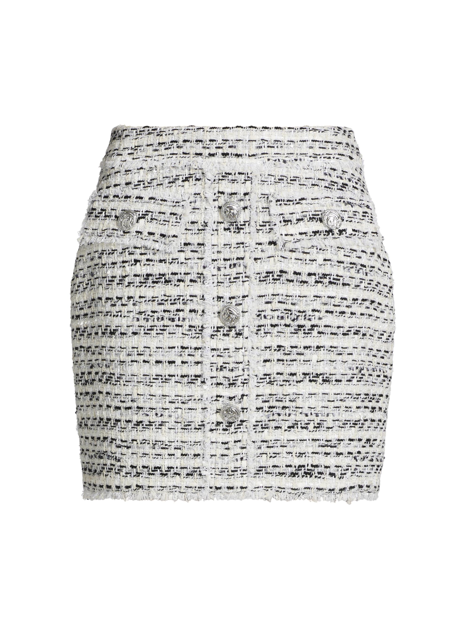Generation Love Women's Sandra Tweed Miniskirt - White Black