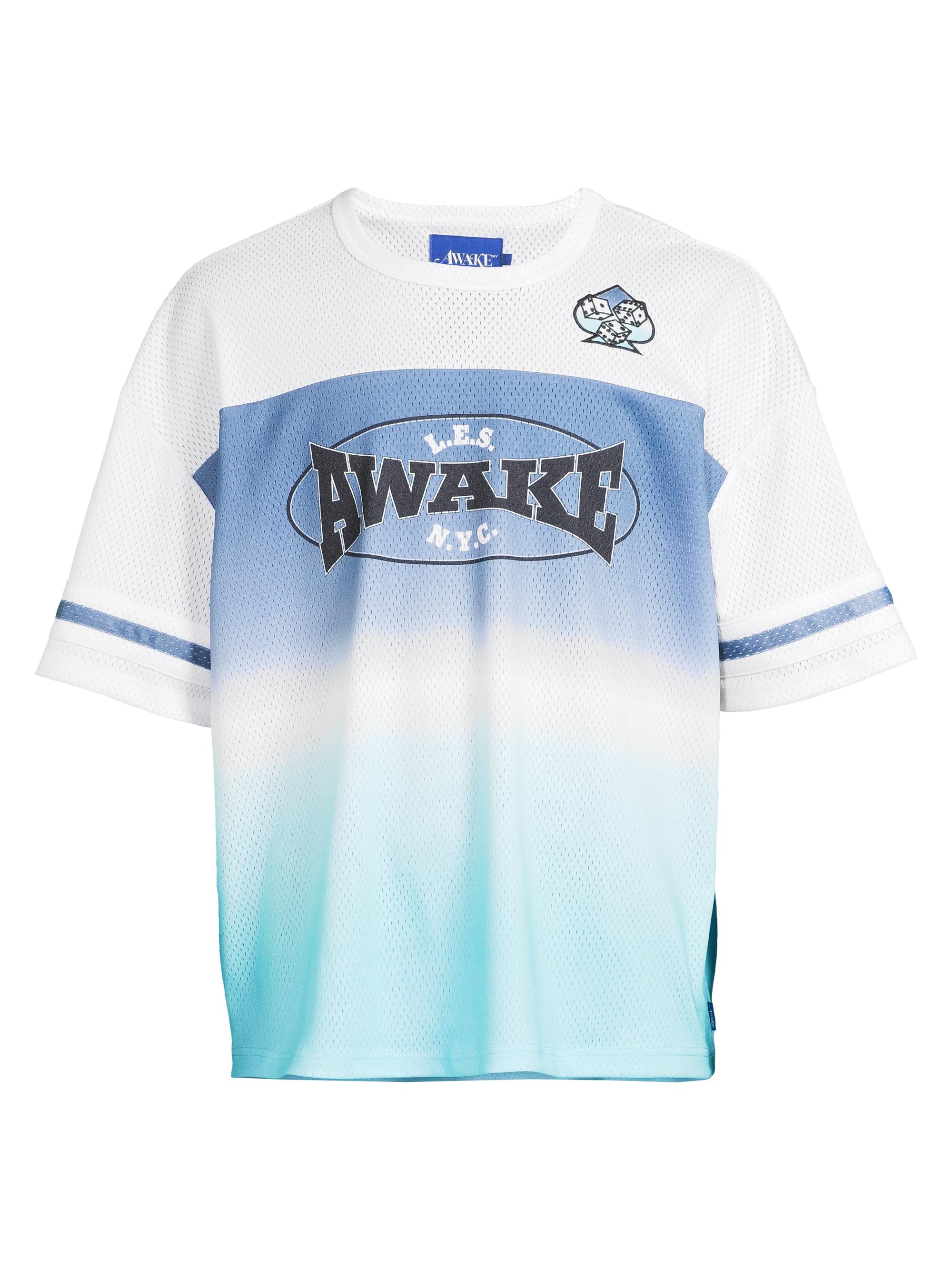 Awake NY Men's Logo Cotton Mesh Football Jersey - Black Multi