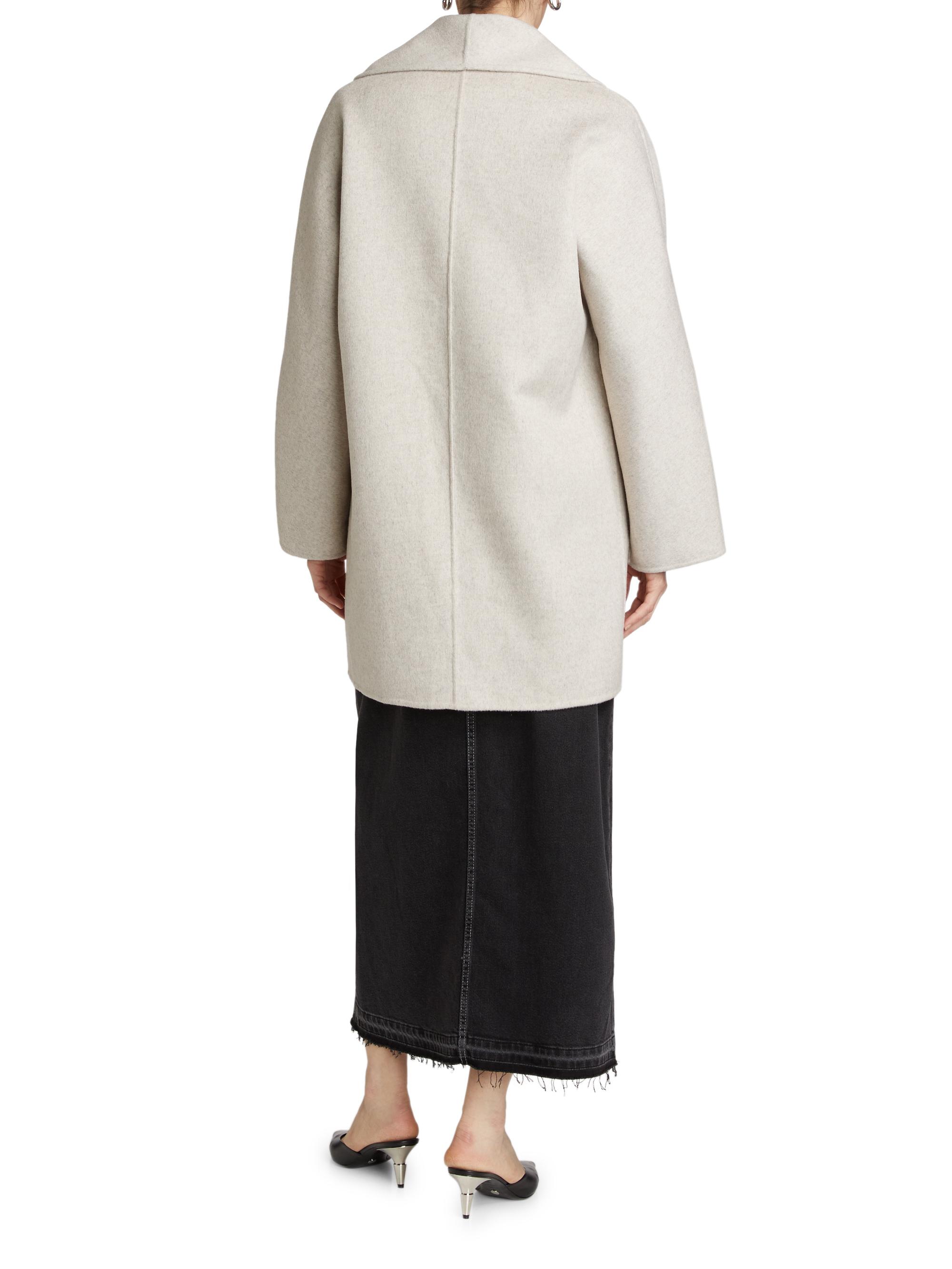 リエルリシェStall set Rever Pea Coat チャコールグレー SANDRO Wool Cloth Pea Coat | endource