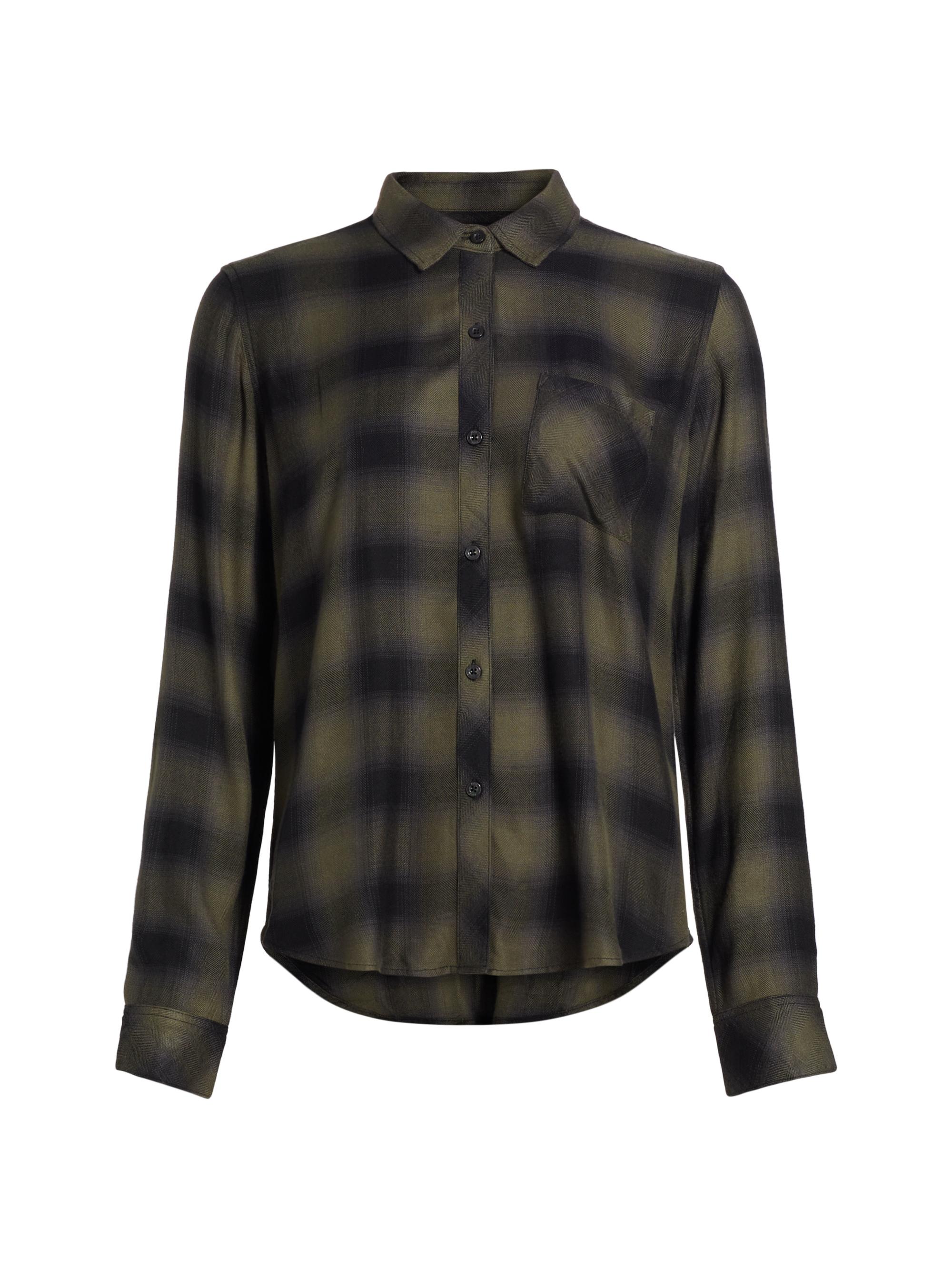 Rails Women's Hunter Plaid Button-Front Shirt - Olive Shadow Onyx
