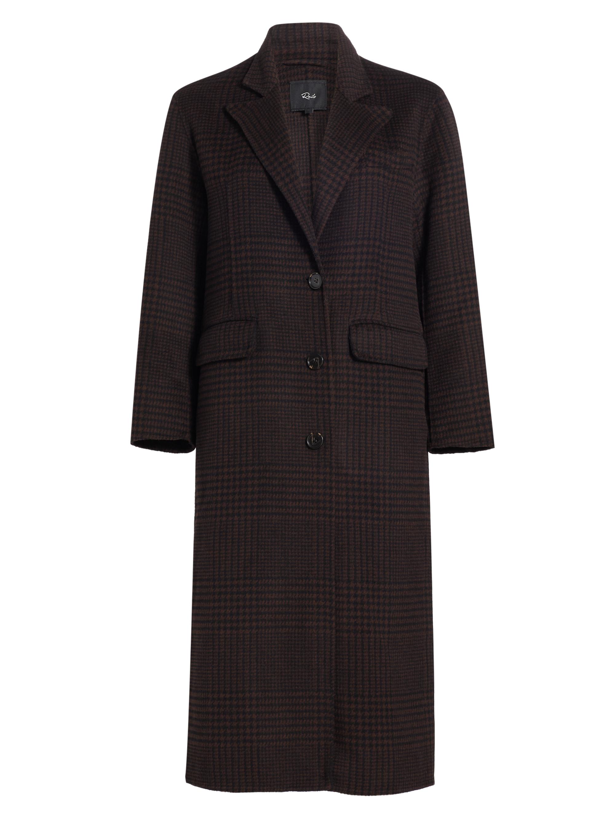 Rails Women's Gallery Plaid Wool-Blend Coat - Espresso Houndstooth