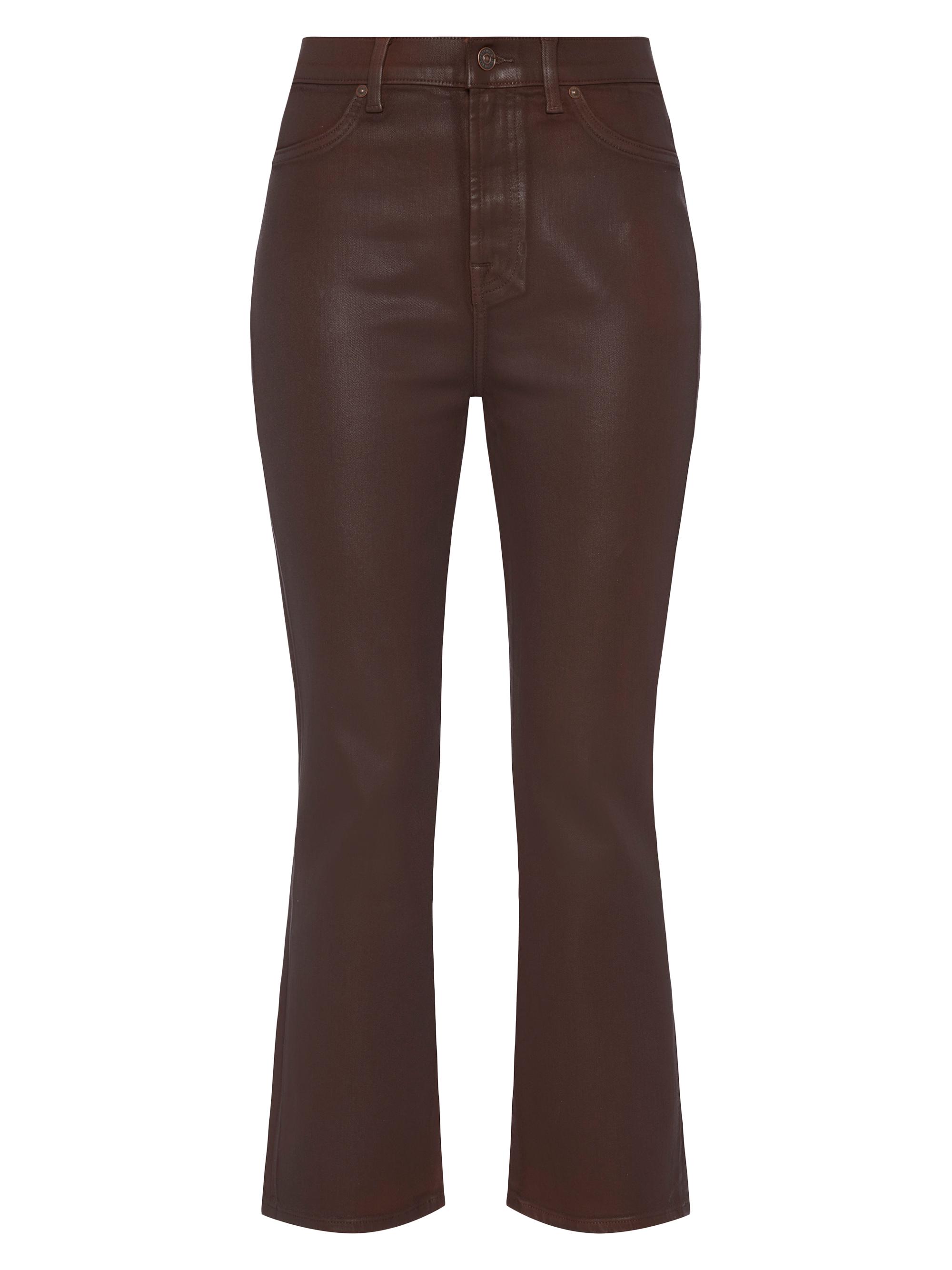 7 For All Mankind Women's Kick High-Waist Slim-Fit Coated Jeans - Brunette