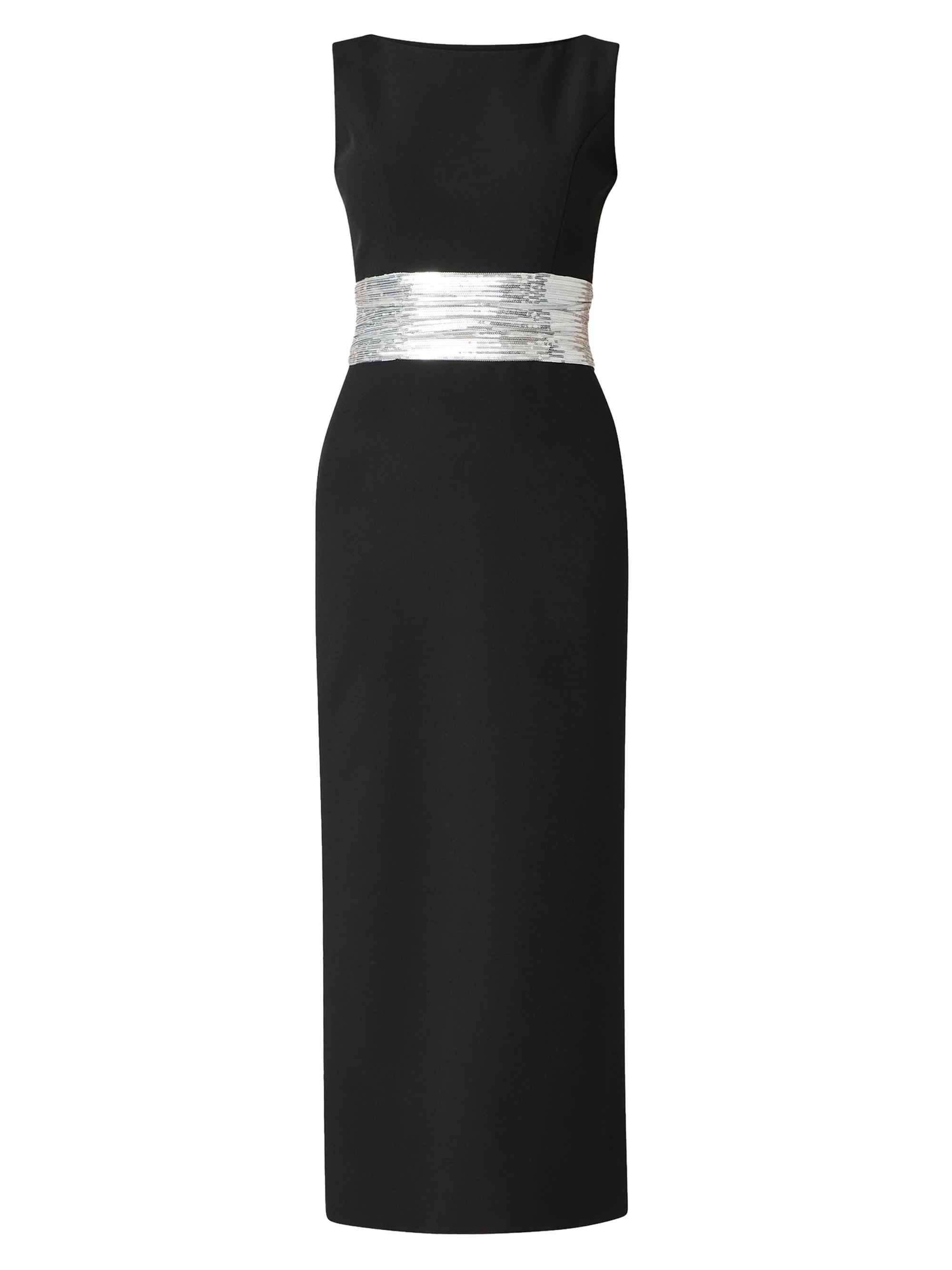 Shoshanna Women's Sia Sequined-Waist Column Dress - Jet Silver