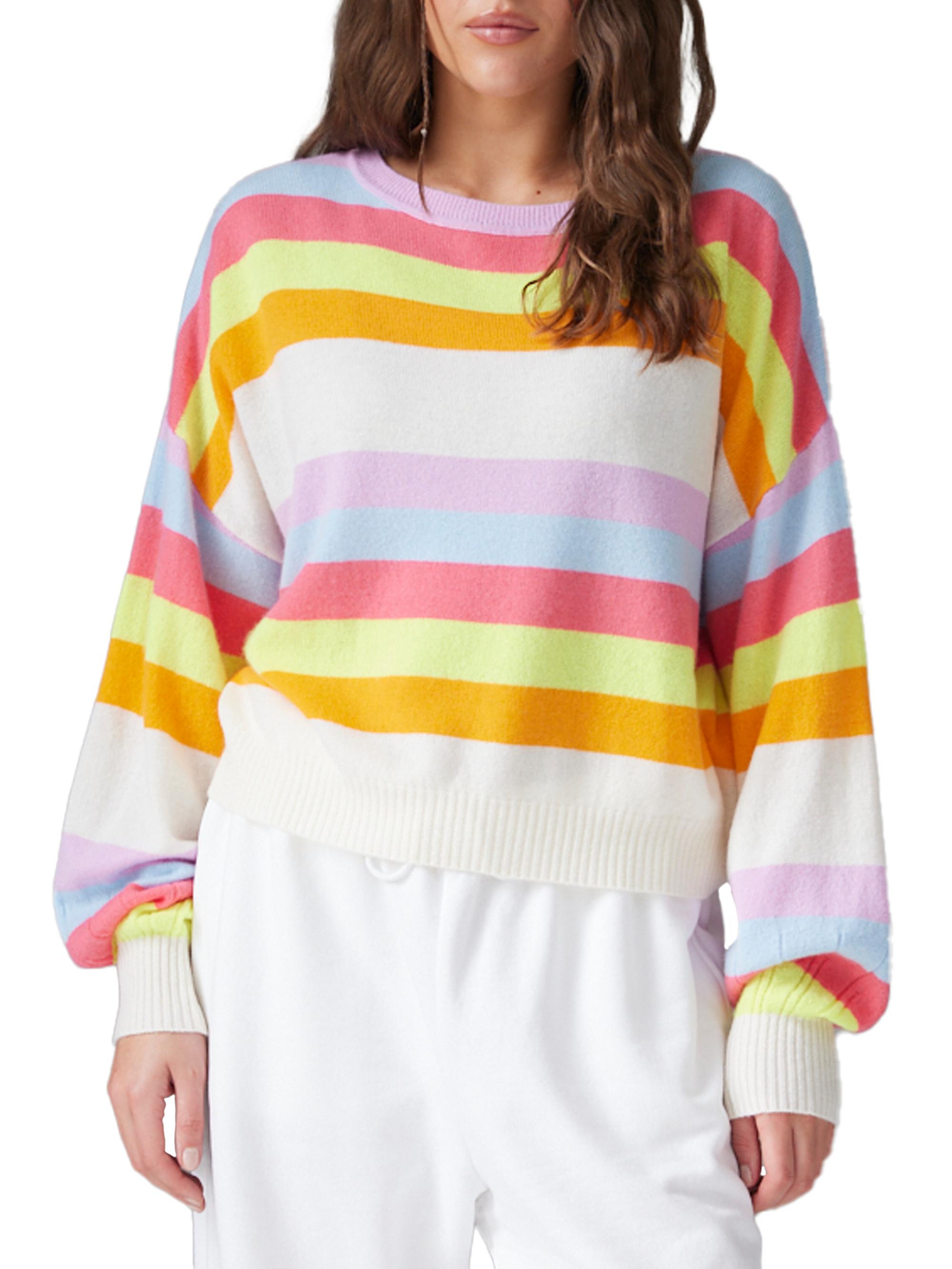 COLORUSH Women's Abby Pop Stripe Sweater - Bon Bon Multi