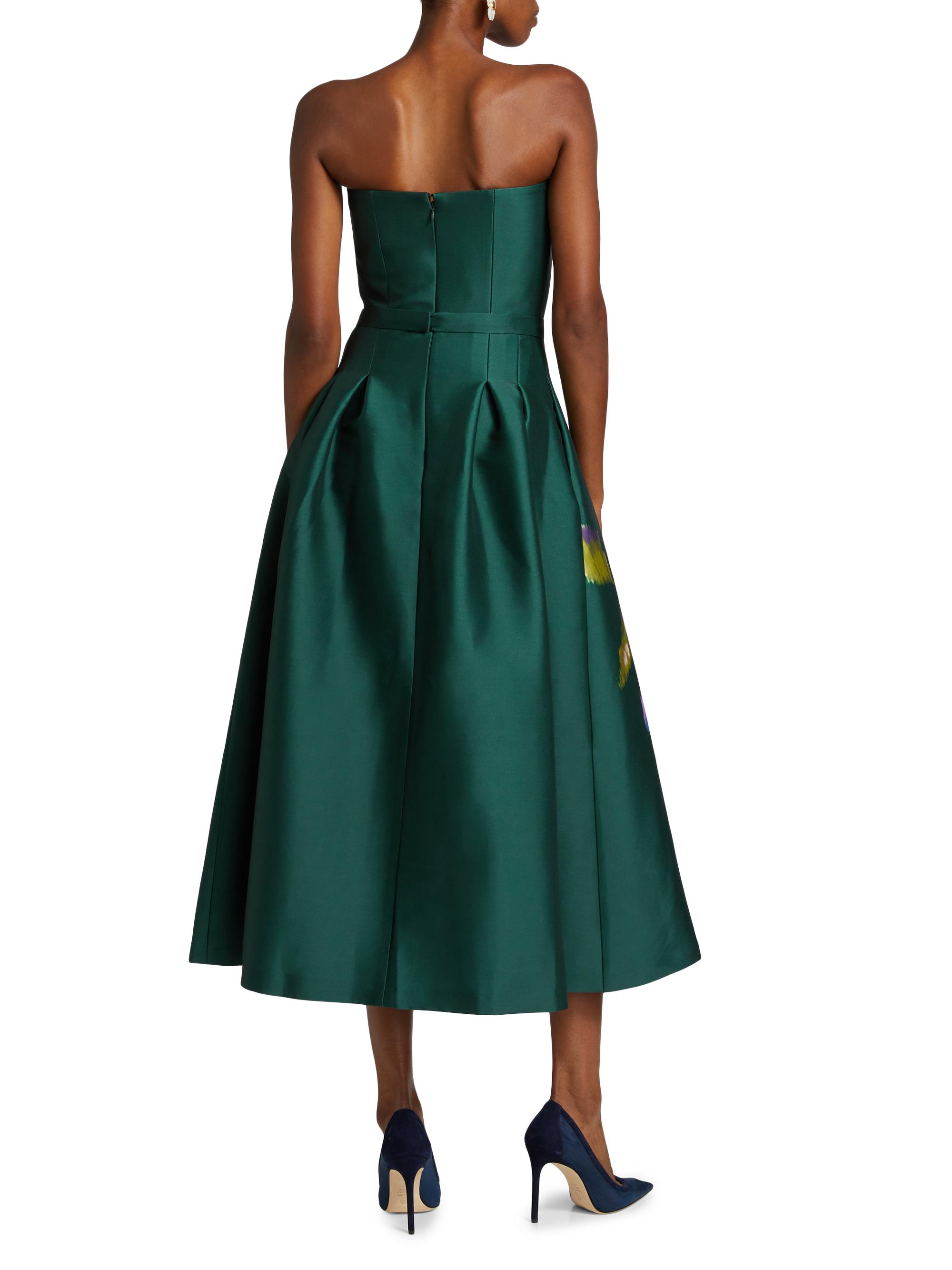 forest green tea length dress Off The Shoulder Tea Length Dress – Mac Duggal main image 1