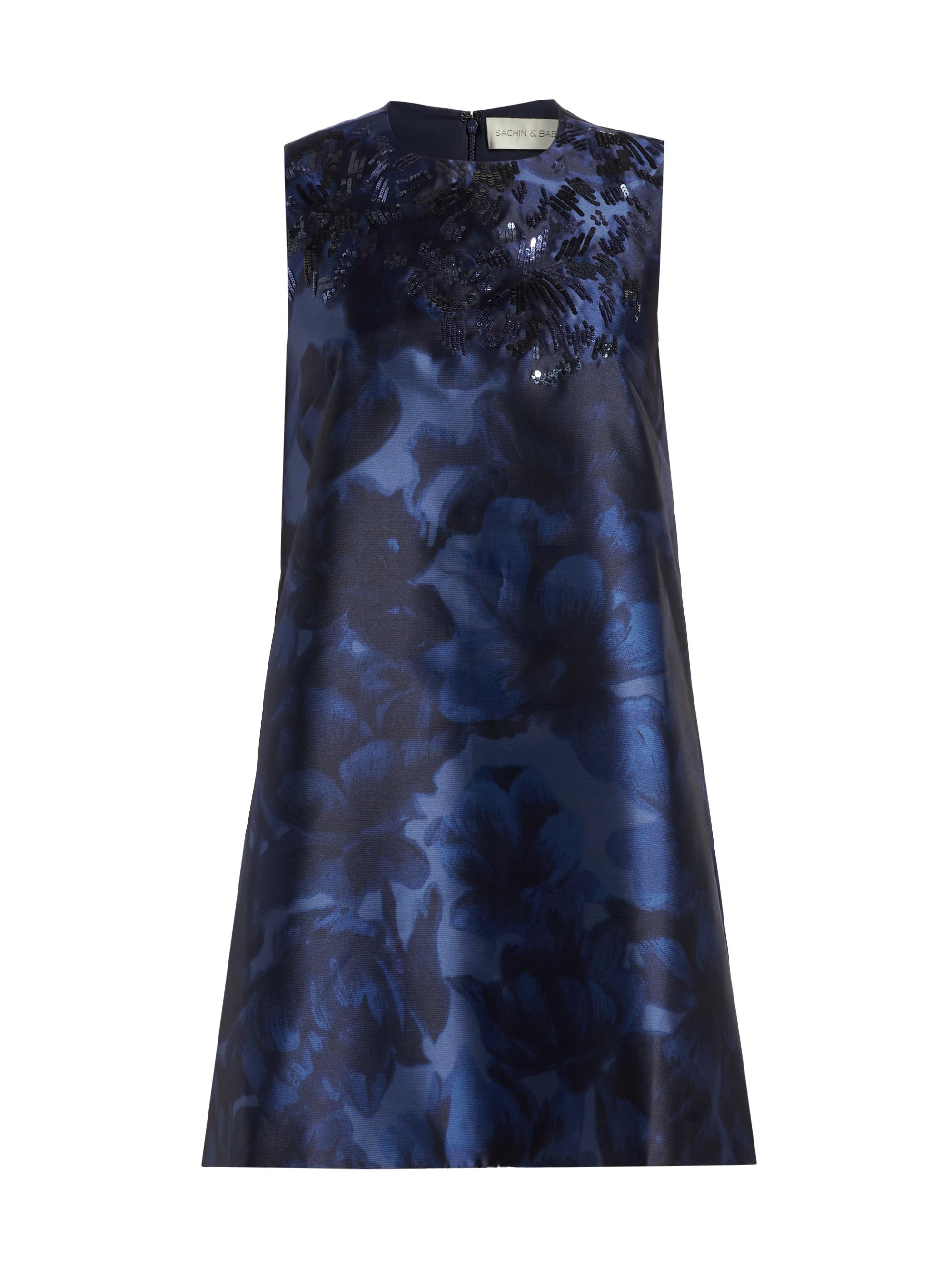 Sachin & Babi Women's Uma Sleeveless Shift Dress - Deep Ocean Bouquet