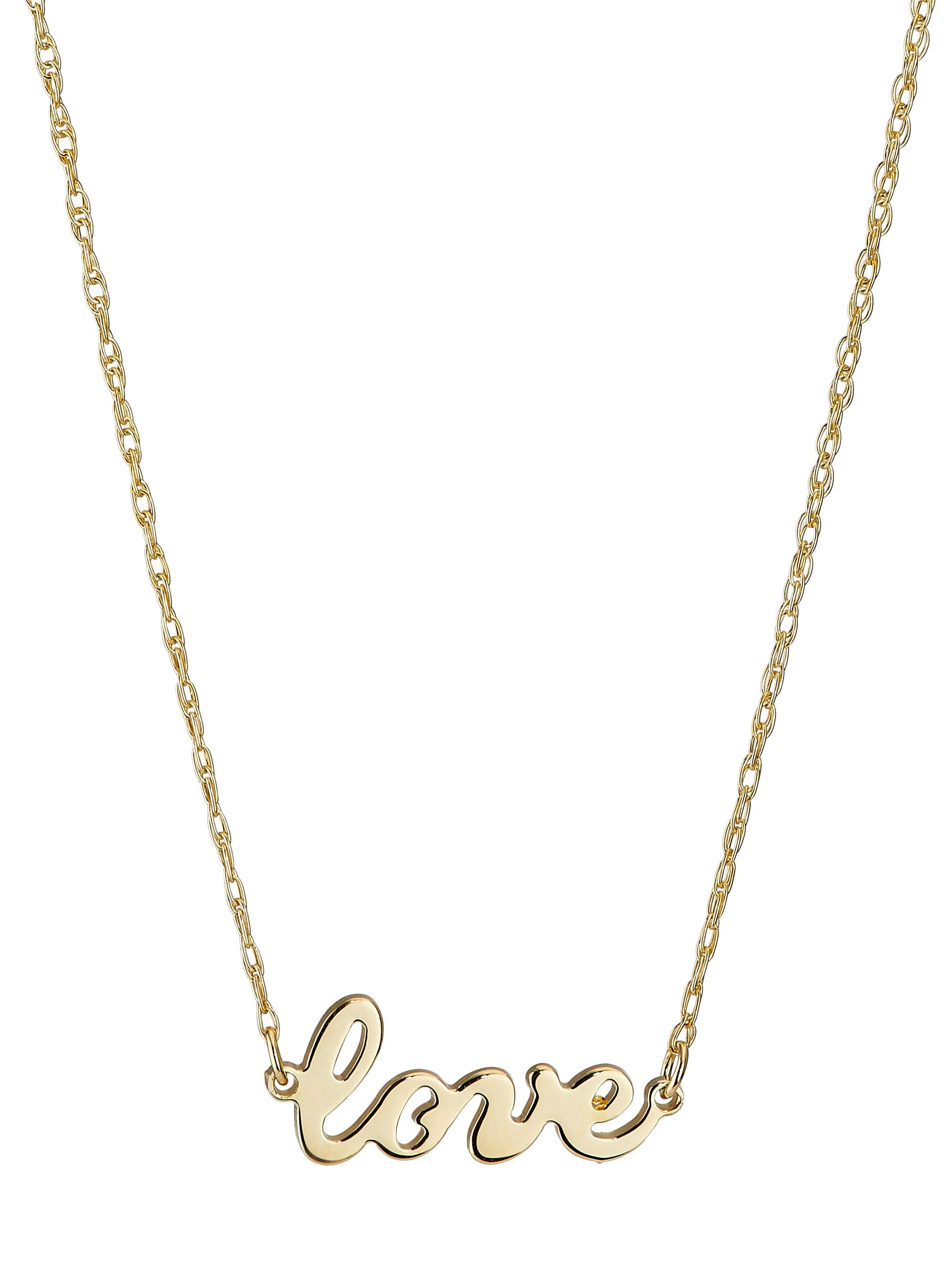 Jennifer Zeuner Jewelry Women's Addison 18K-Yellow-Gold Vermeil "Love" Pendant Necklace - Gold Vermeil