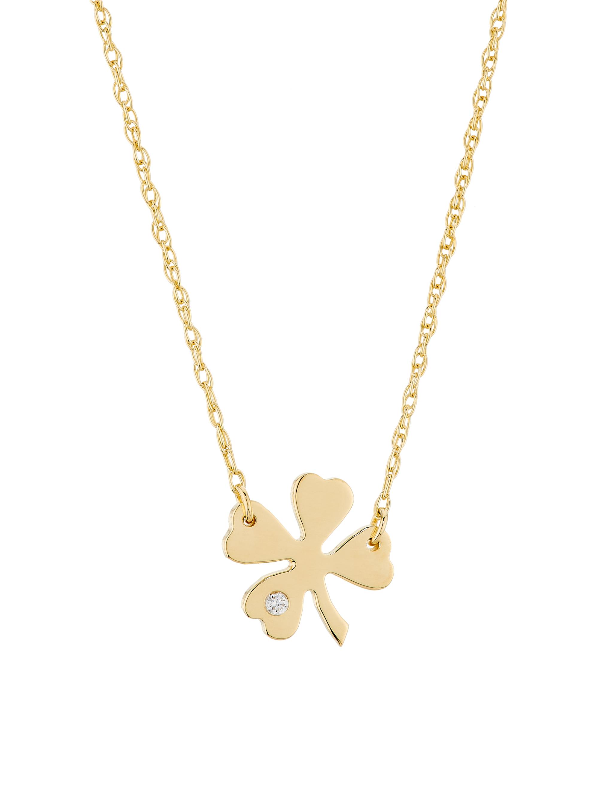 Jennifer Zeuner Jewelry Women's 18K-Yellow-Gold Vermeil & 0.15 TCW Diamond 4-Leaf Clover Pendant Necklace - Gold Vermeil