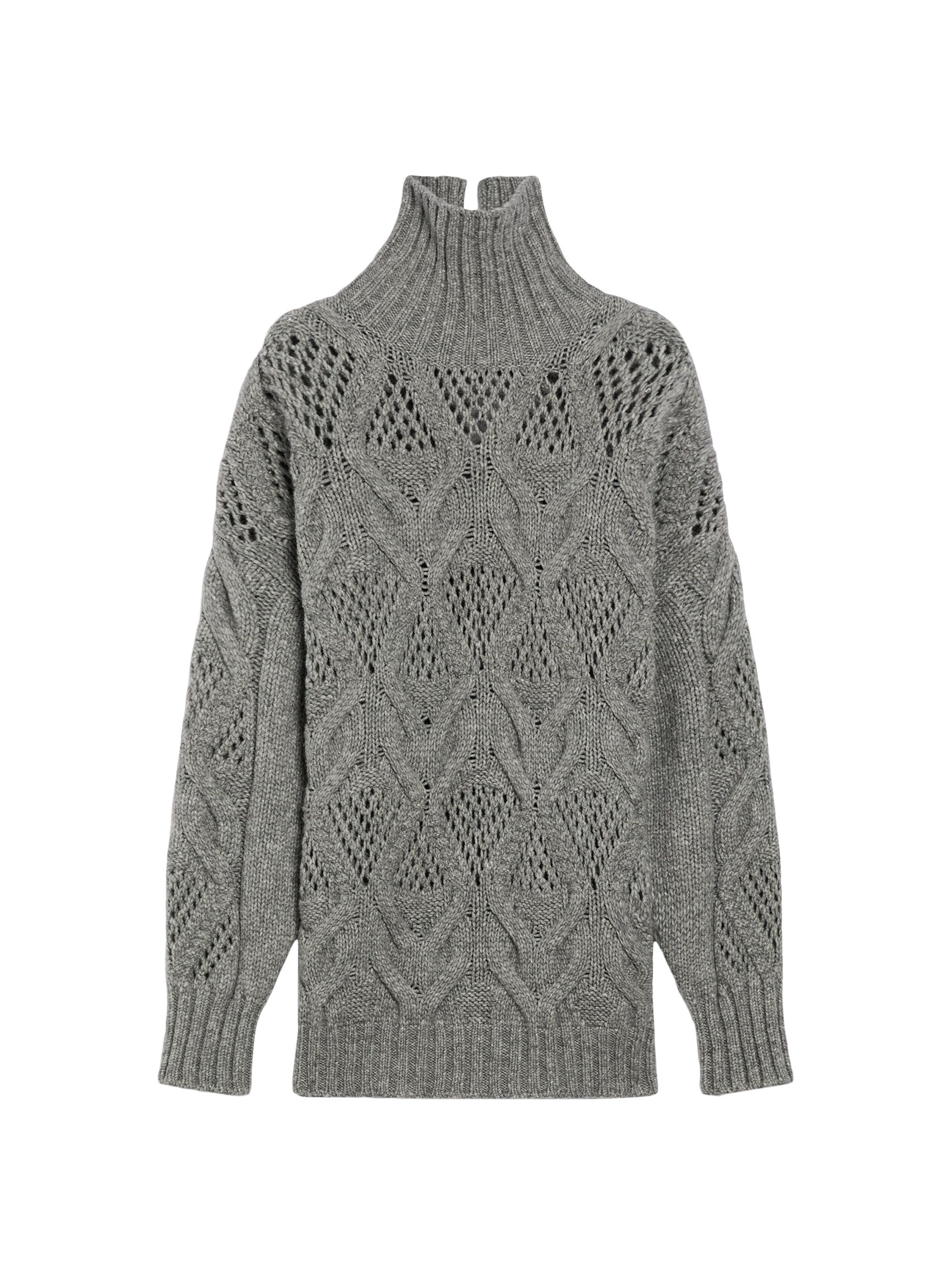 Sportmax Women's Edicola Wool Cable-Knit Sweater Grey