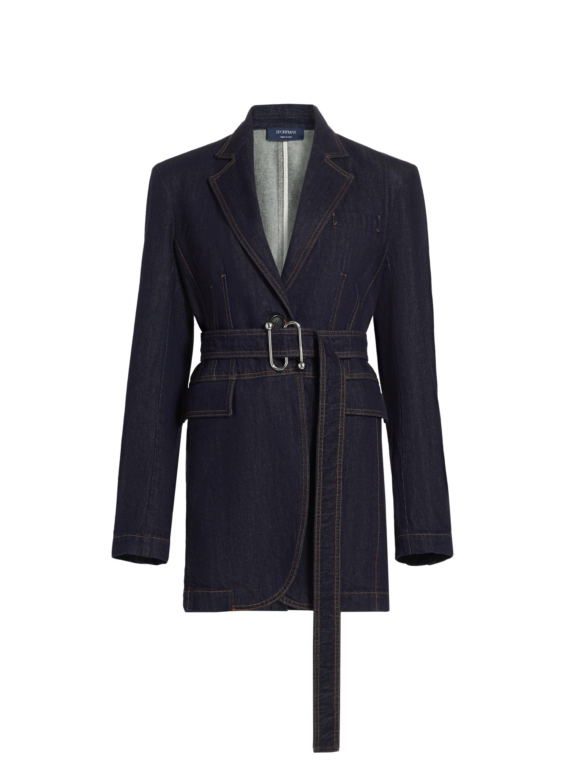 Sportmax Women's Domino Denim Belted Jacket - Navy