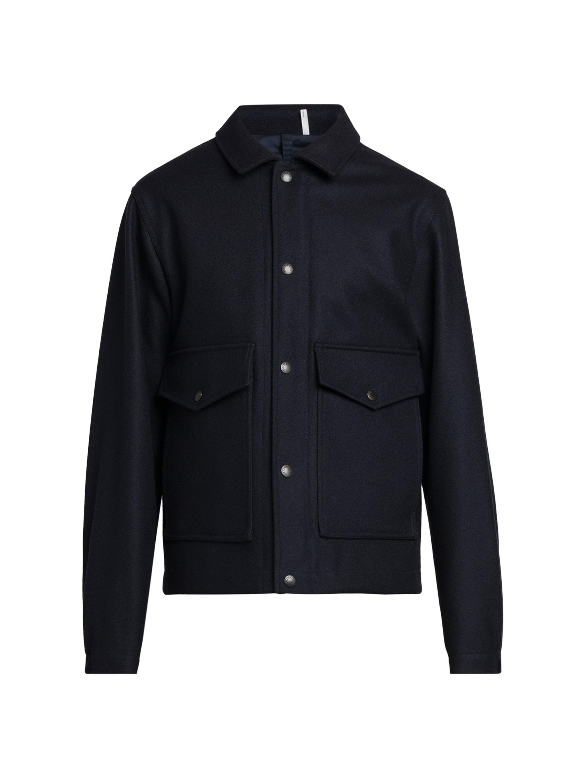 Moncler Men's Fredarola Felted Wool Shacket - Dark Blue