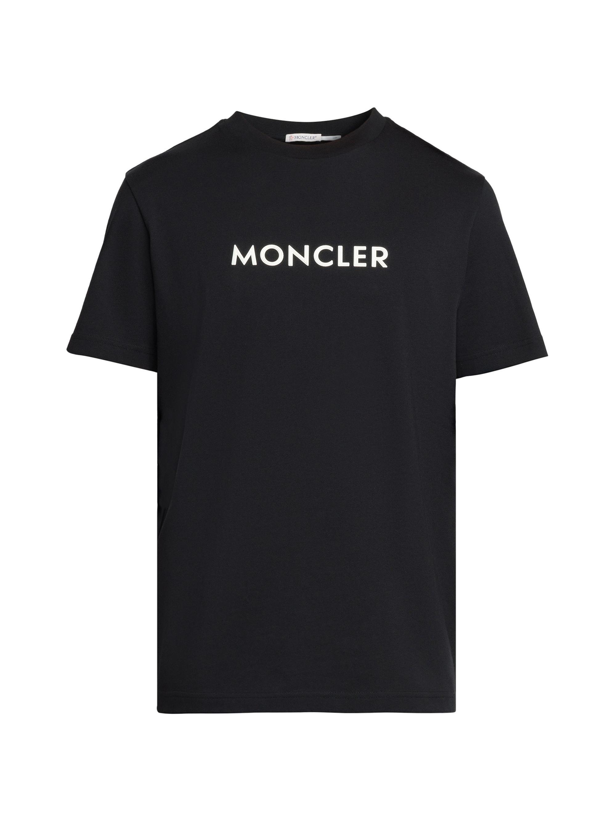 Moncler Men's Rubberized Logo T-Shirt - Black