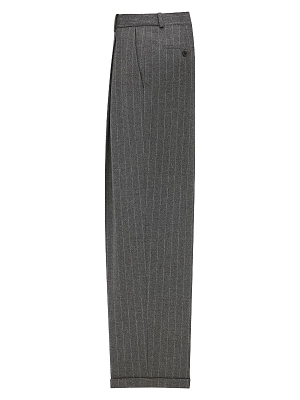 Shop Saint Laurent 90's Pants in Striped Wool and Cashmere Shop Saint Laurent 90's Pants in Striped Wool and Cashmere
